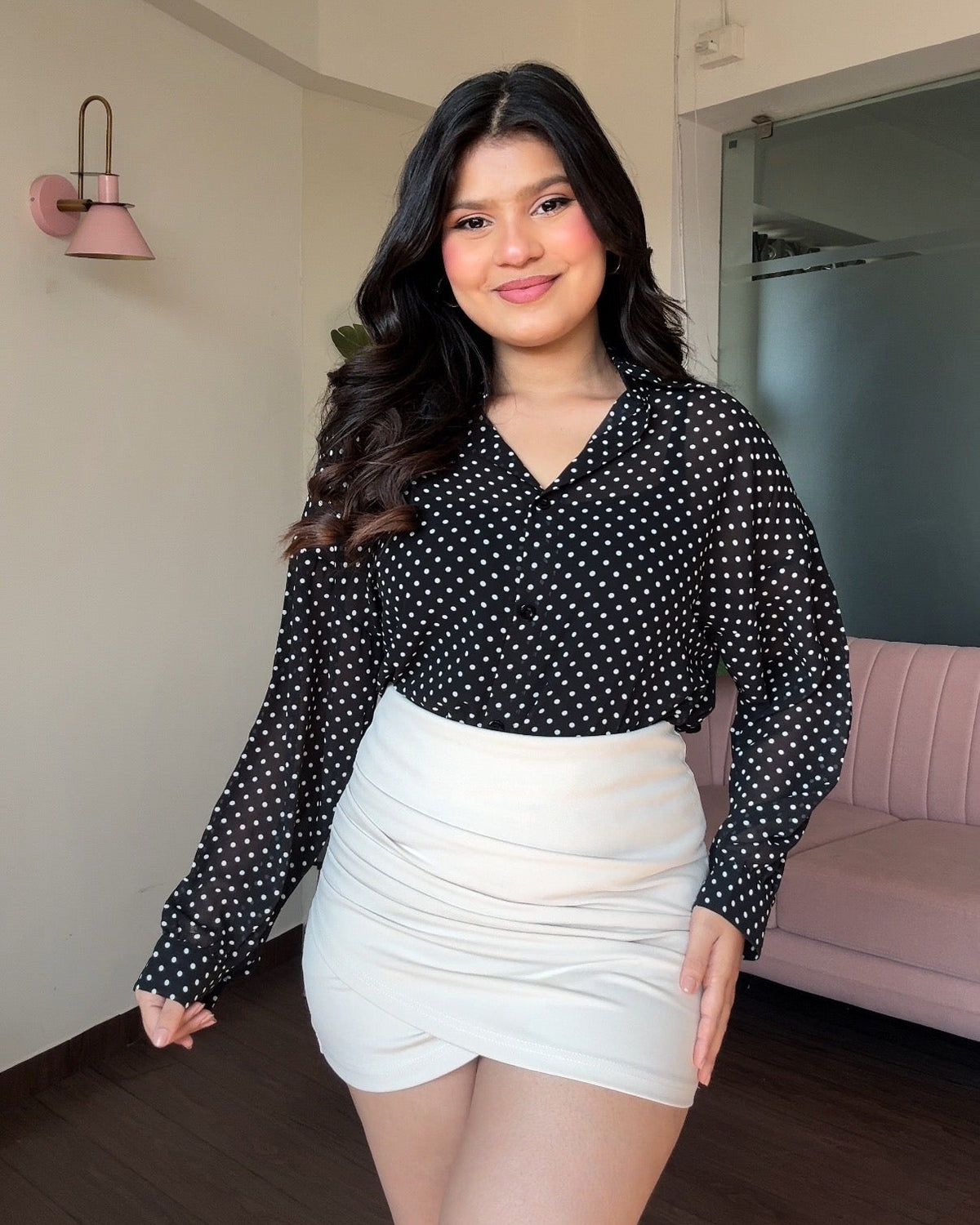Side Ruched Basic Mini Skirt