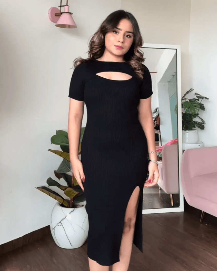 Cut Out Slit Dress