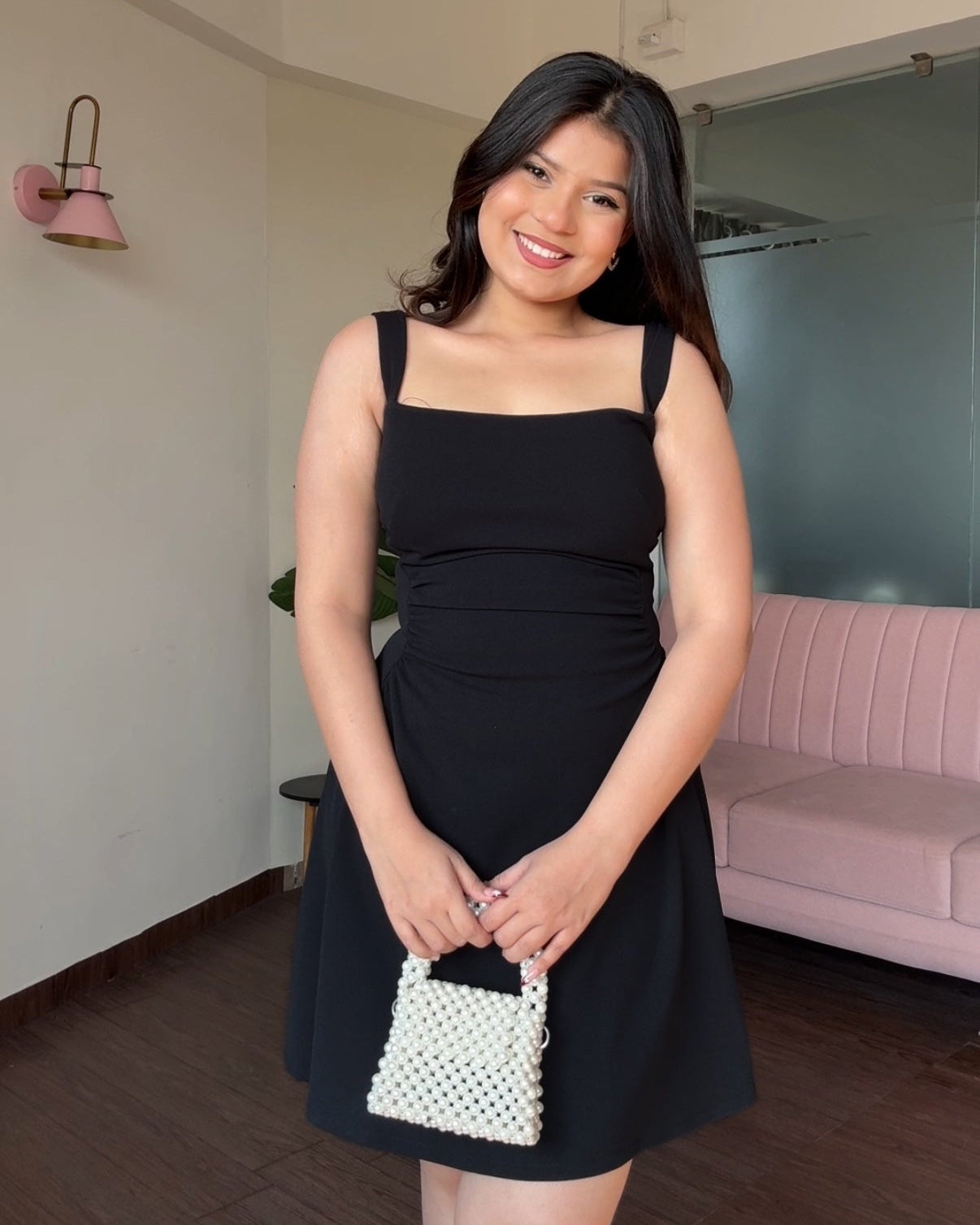 Waist Ruched Detailing Fit And Flared Dress