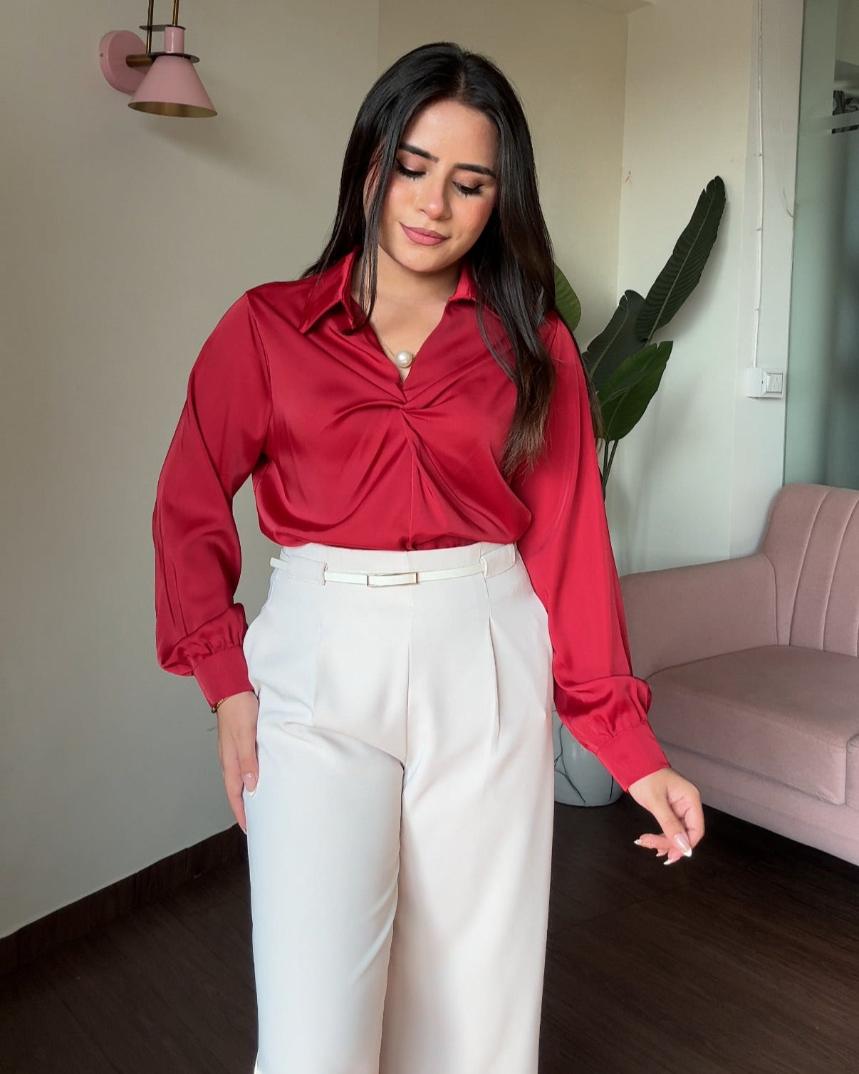 Twist Satin Shirt
