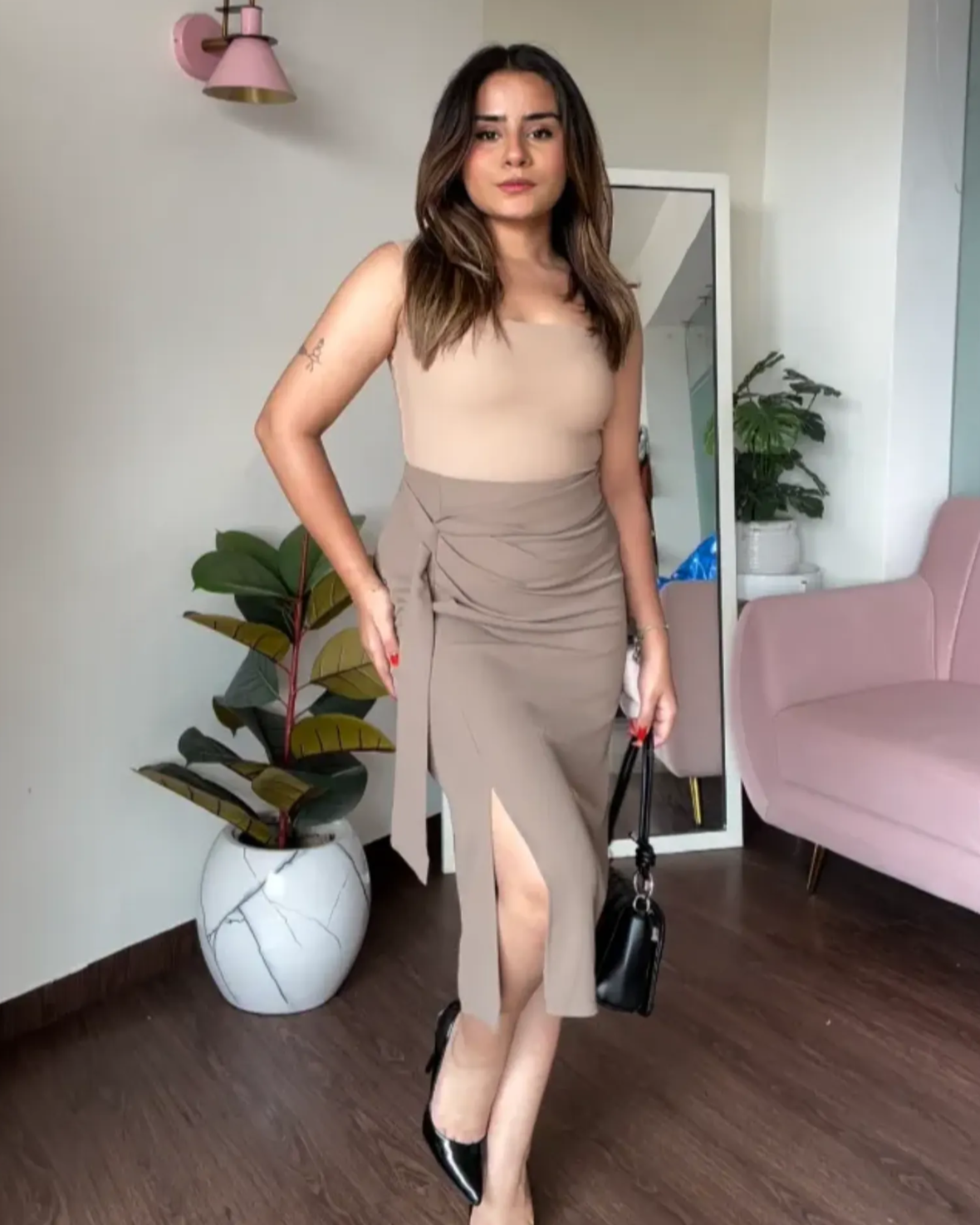 Basic Knot Midi Skirt