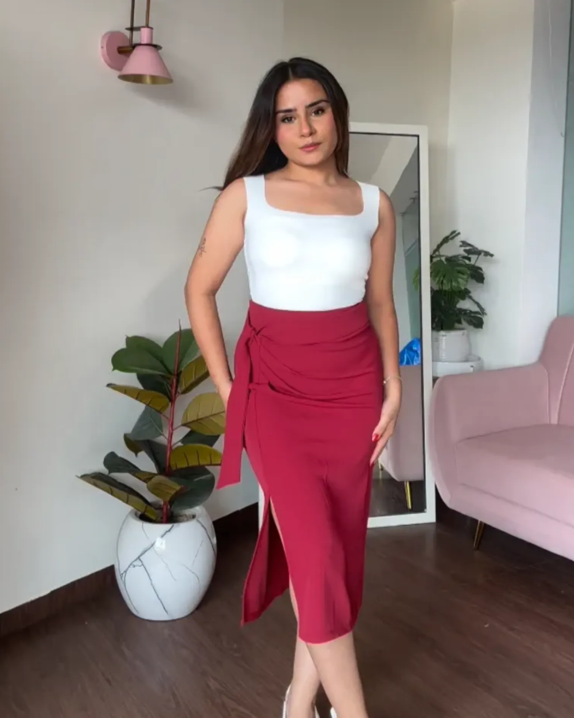 Basic Knot Midi Skirt