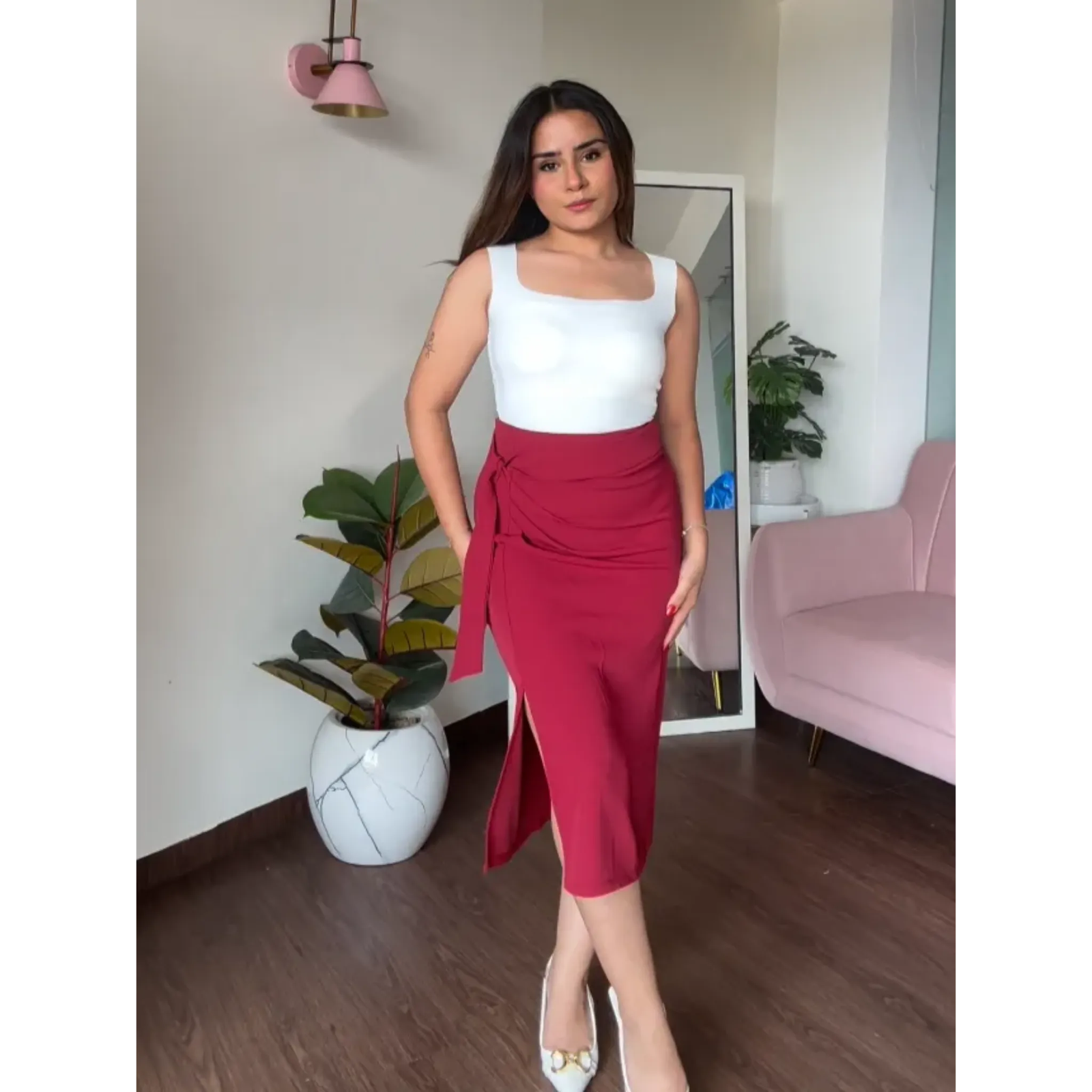 Basic Knot Midi Skirt
