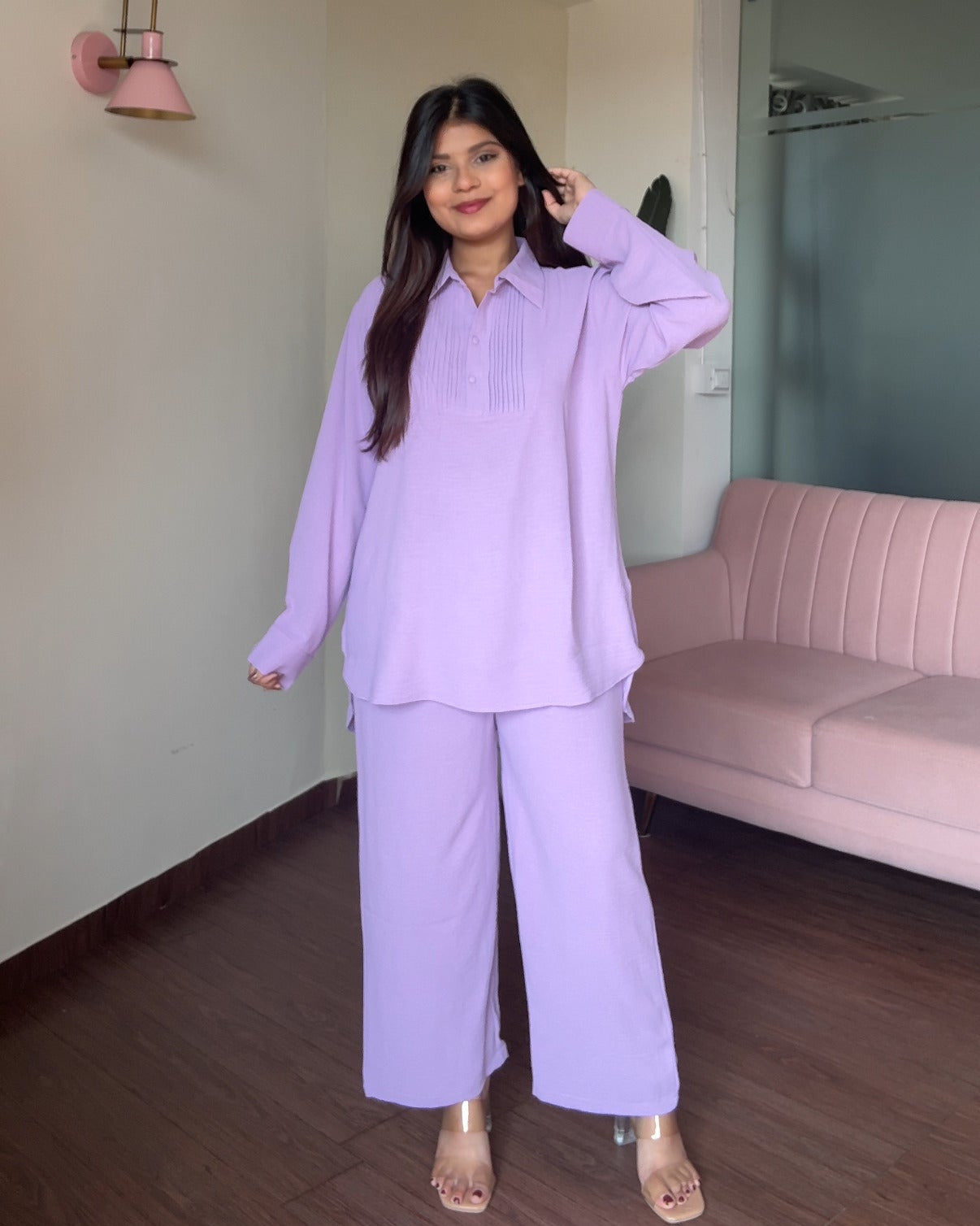 Solid Work Wear Plain Summer Co-ord Set