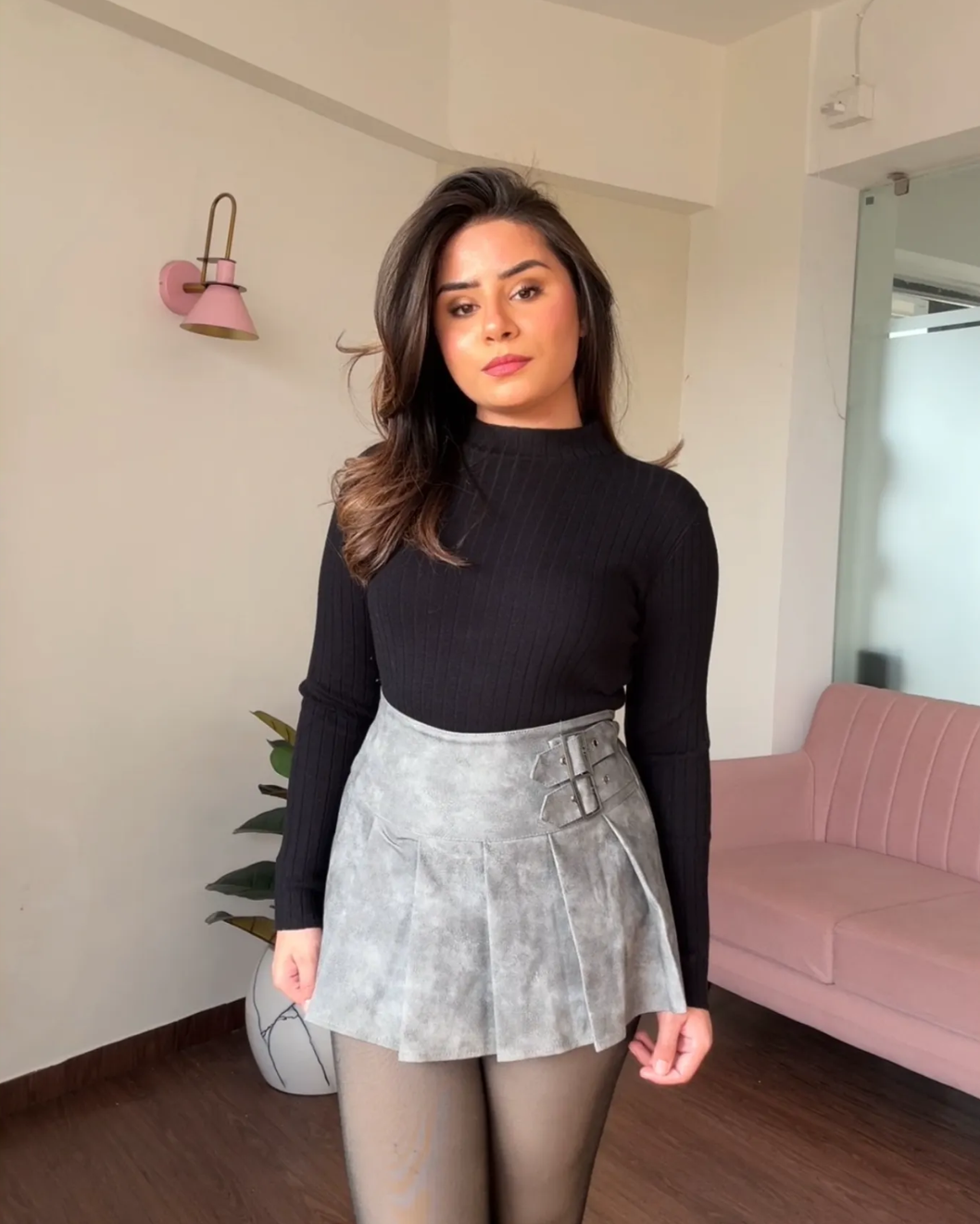 Basic Highneck Ribbed Top