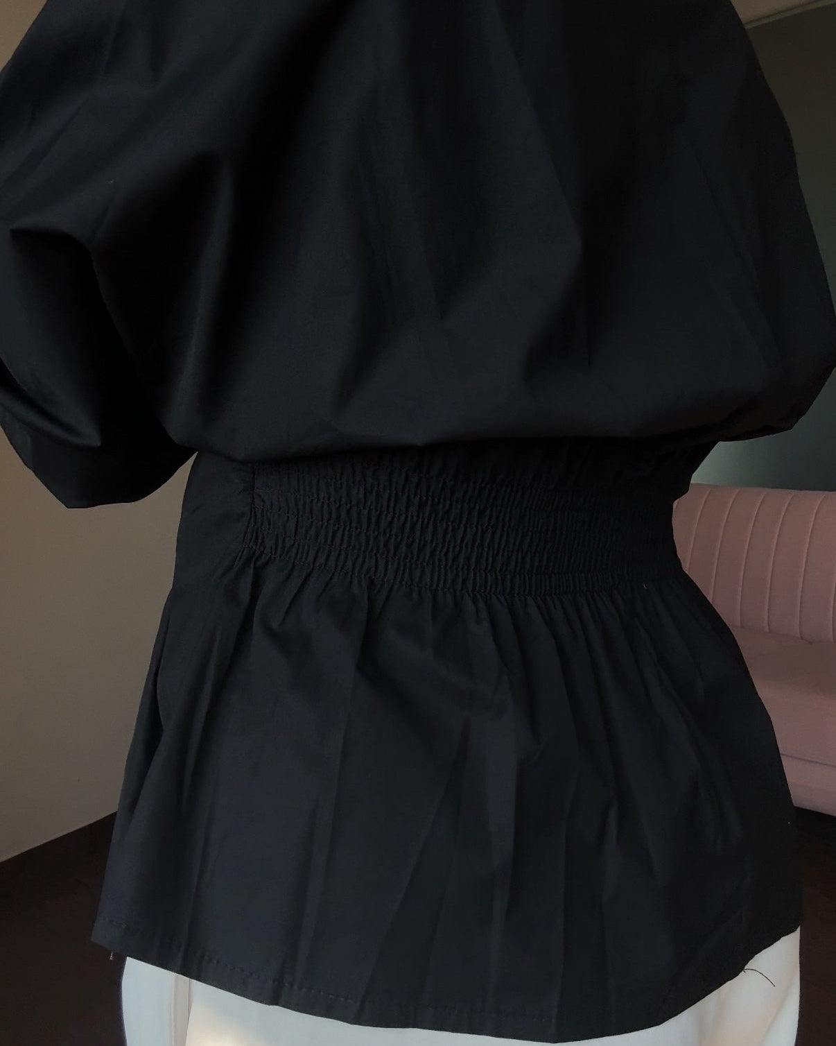 Solid Wrap Detailing Relaxed Fit Blouse Top