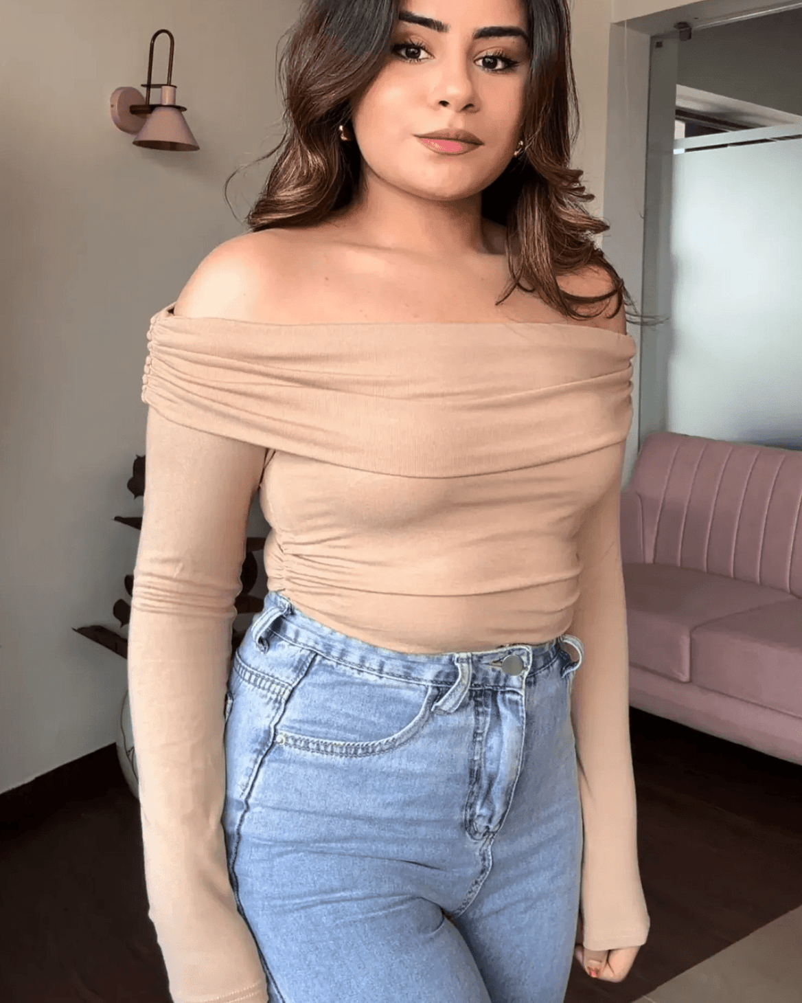 Off Shoulder Full Sleeves Top