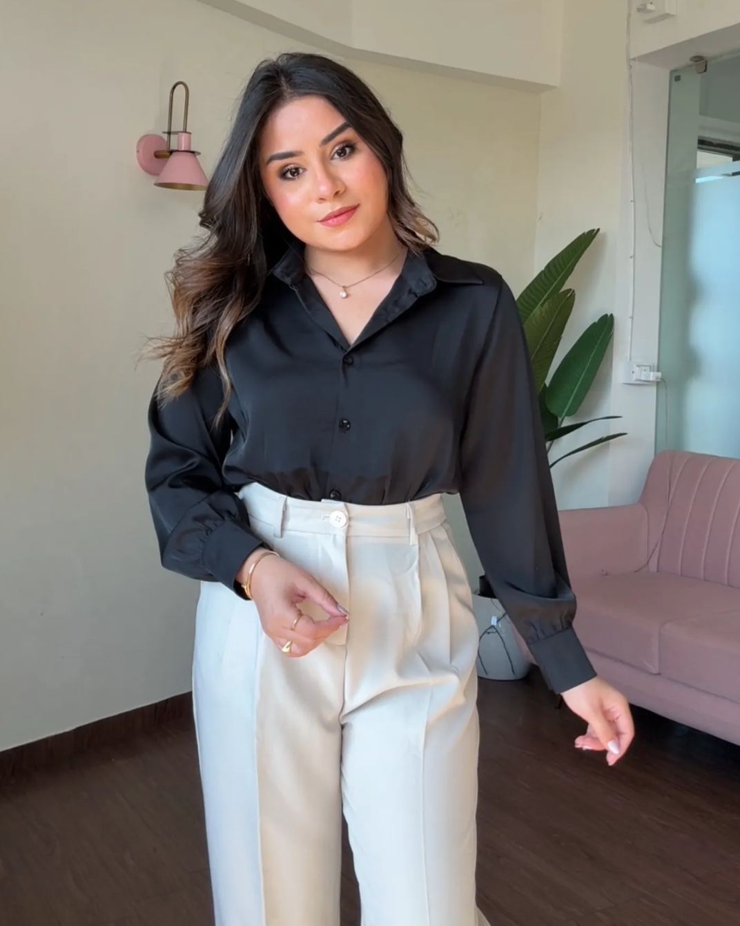 Solid Satin Shirt