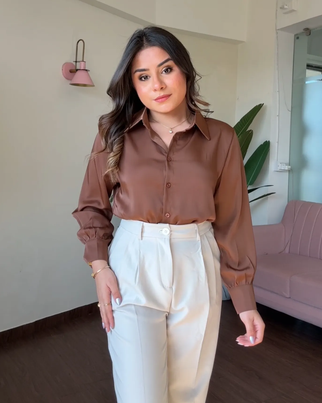 Solid Satin Shirt