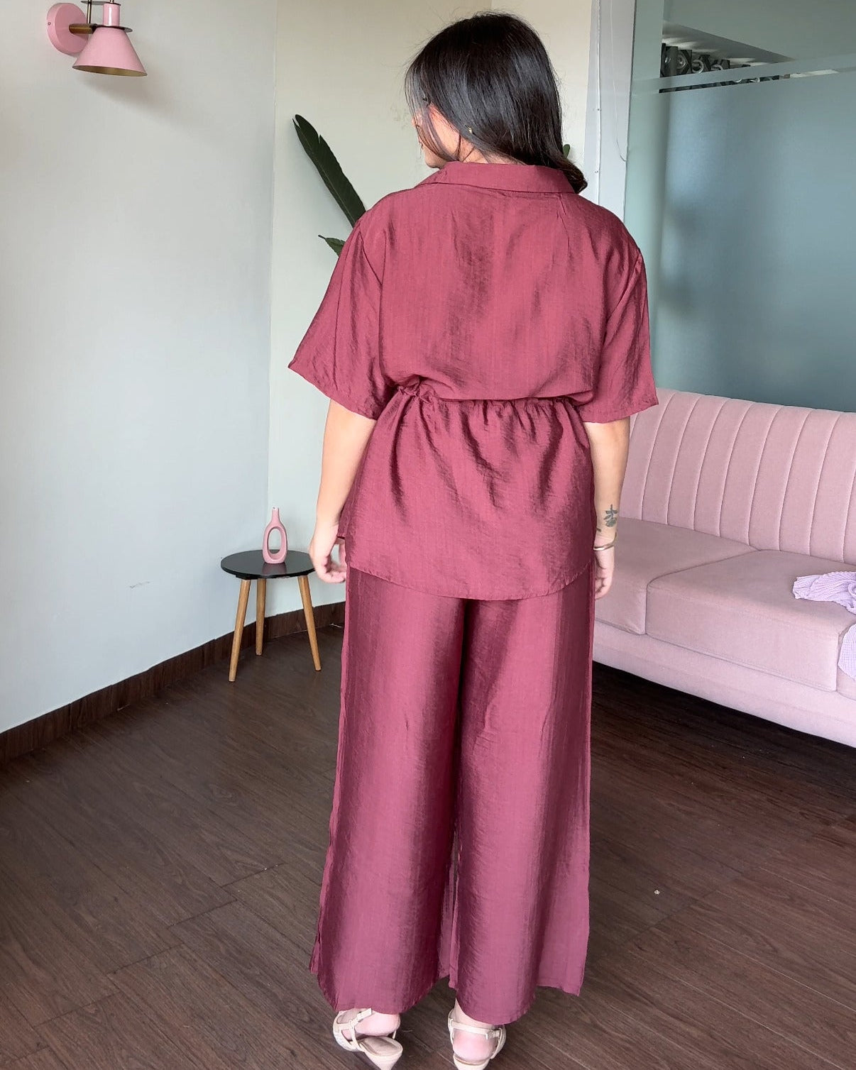 Waist Tie Up Modest Work Wear Co-ord Set