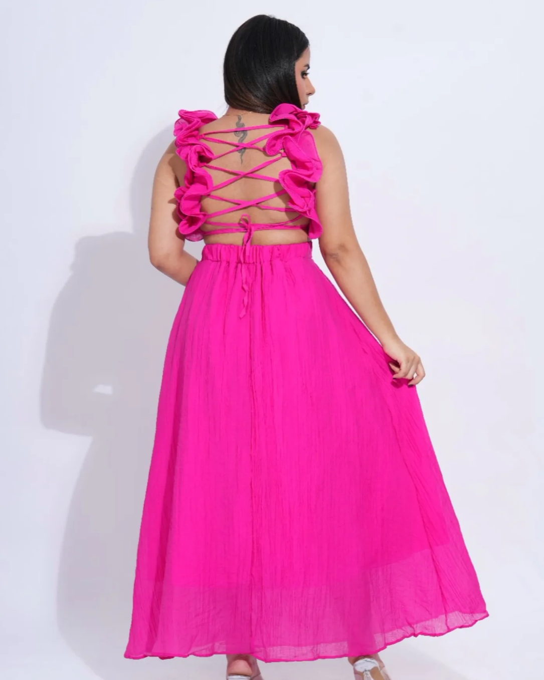 Back Tie Up Maxi Dress