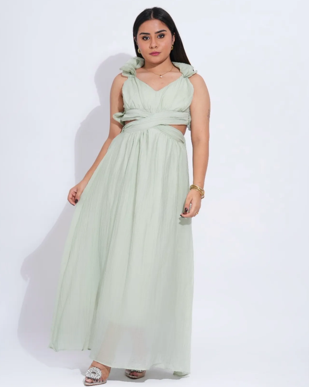 Back Tie Up Maxi Dress