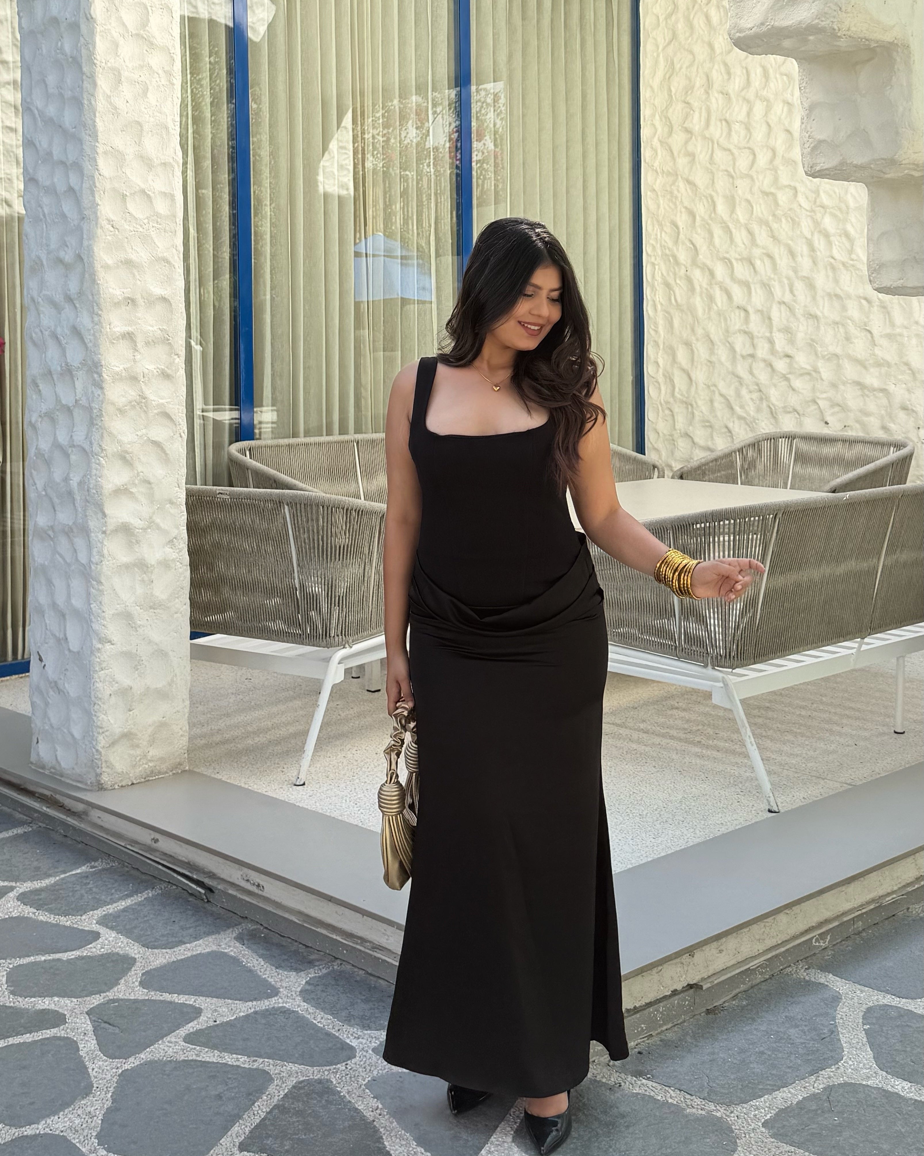 Corset Inspired Satin Midi Dress