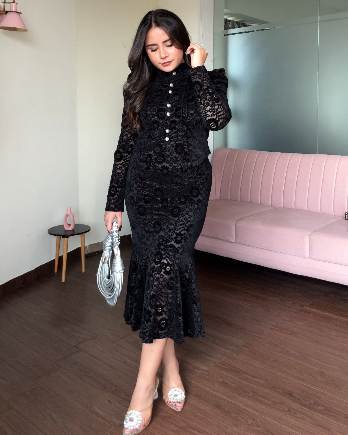 Lacy Puff Sleeve Modest Co-ord Set