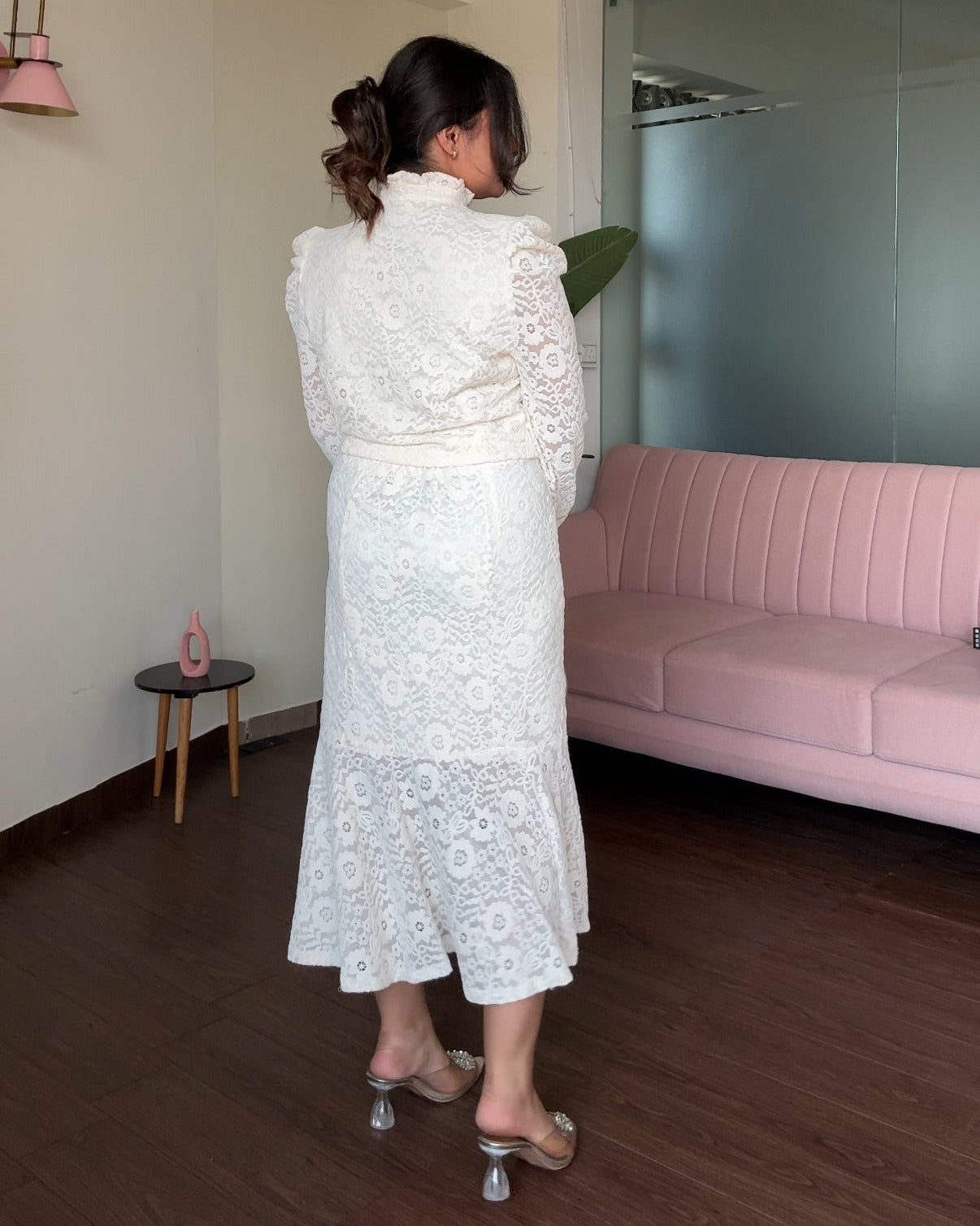 Lacy Puff Sleeve Modest Co-ord Set