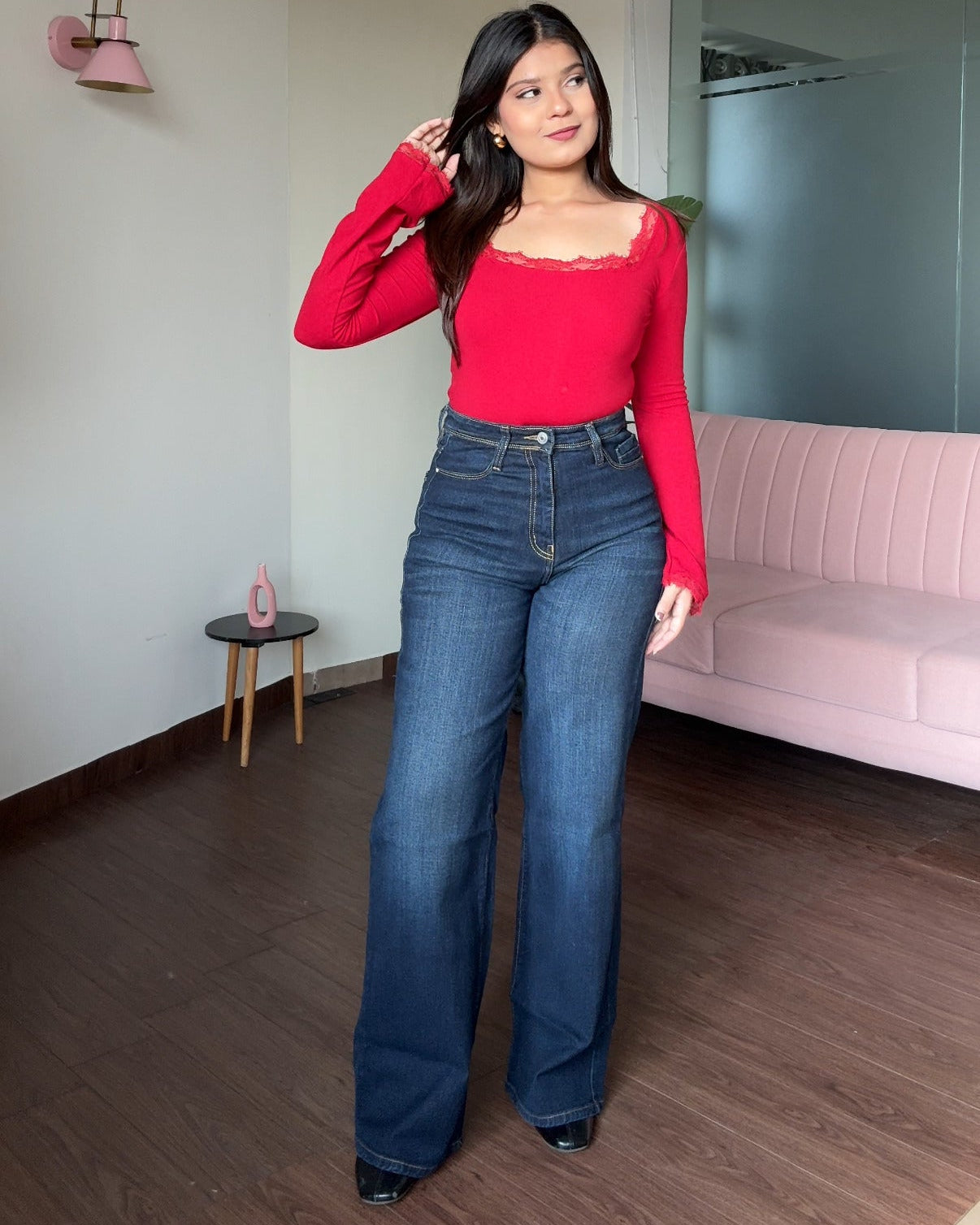 Straight-Fit Dark Wash Denim Jeans