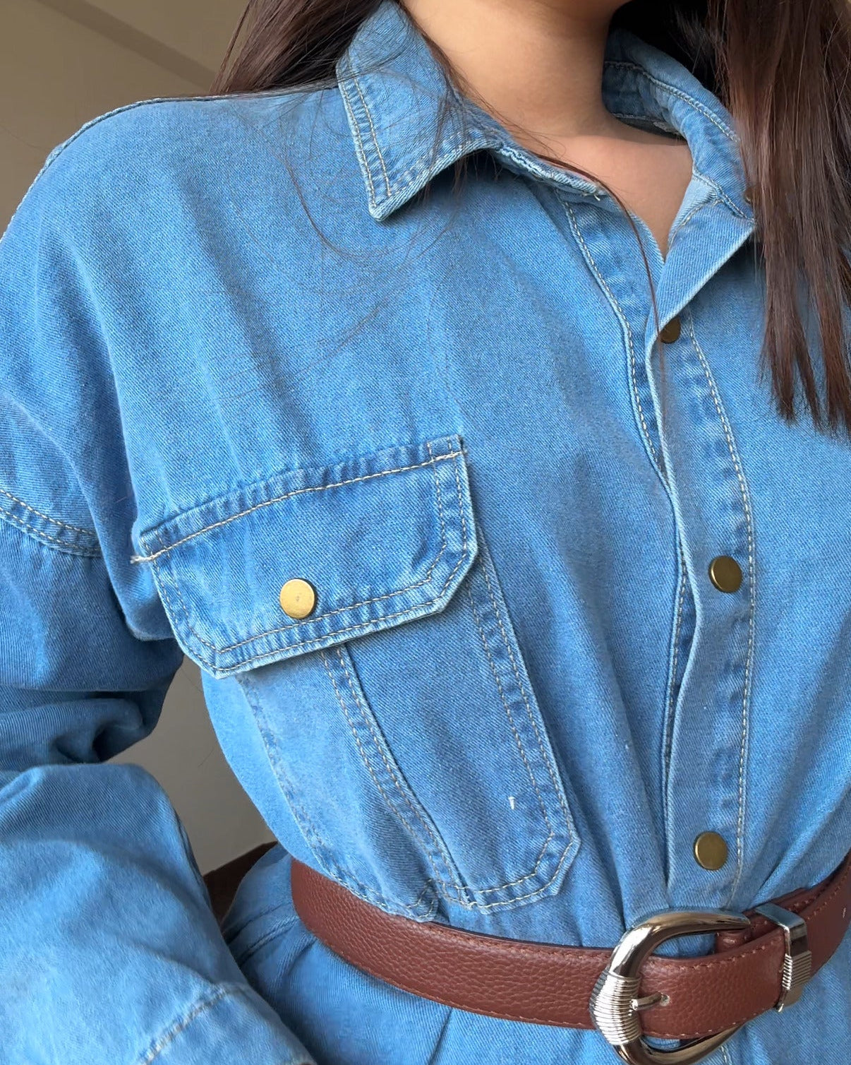 Belted Denim Shirt Dress