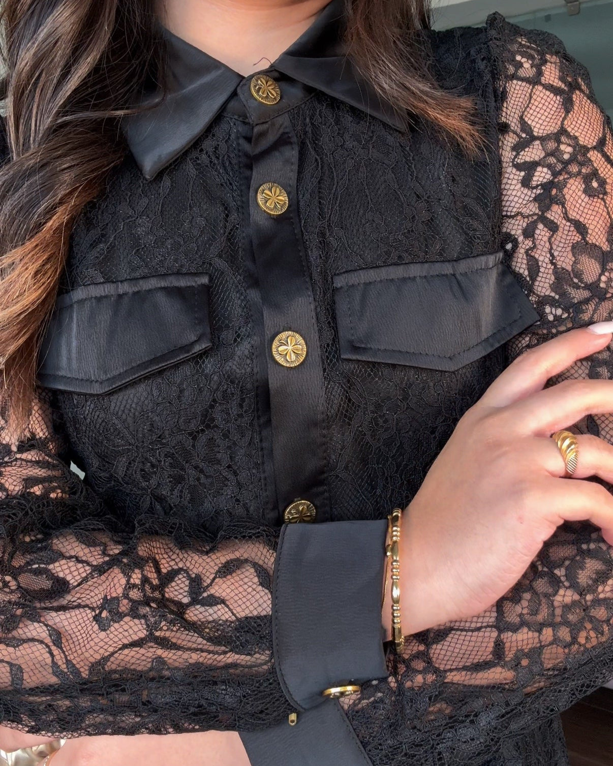 Lace Button Up Midi Dress With Belt