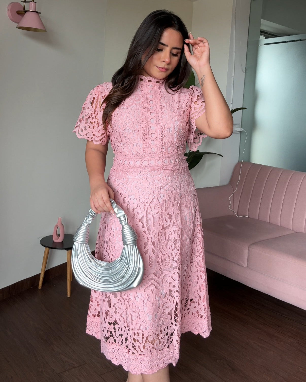 Lacy Fitted Formal Dress