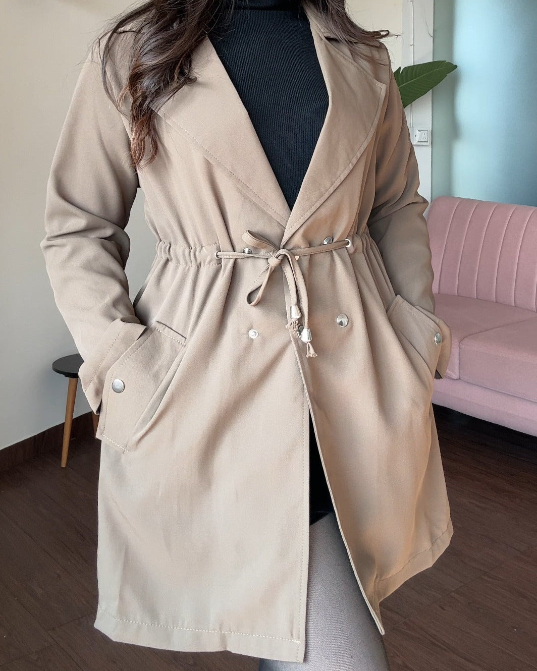 Lightweight Waist Adjustable Trench Shrug
