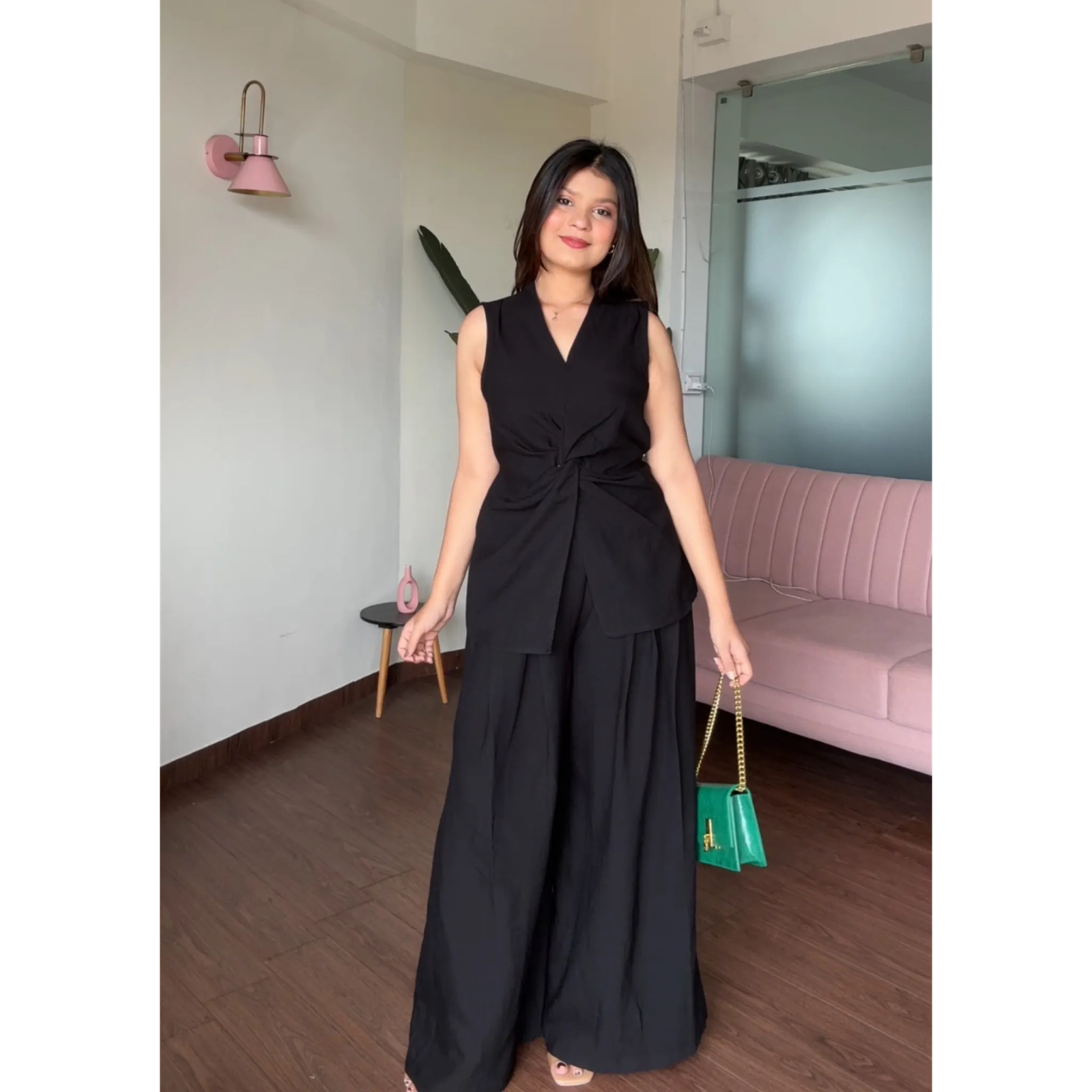 Linen Knot Detail Co-ord Set