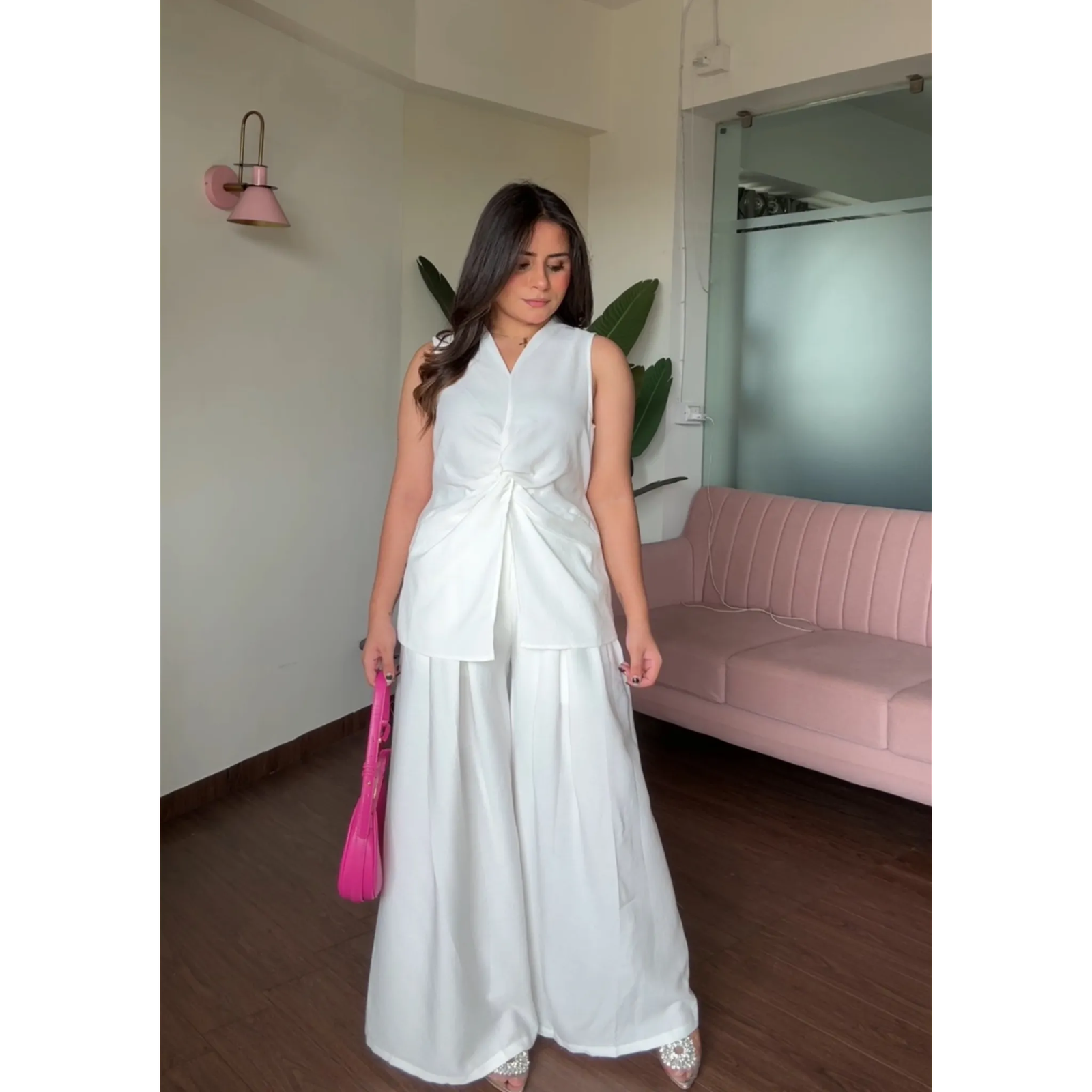 Linen Knot Detail Co-ord Set