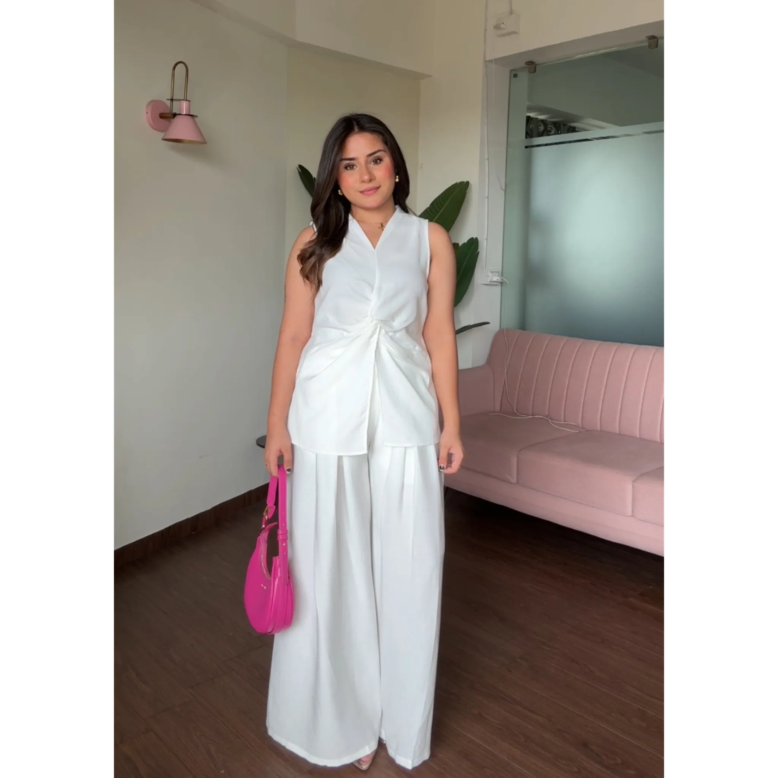 Linen Knot Detail Co-ord Set