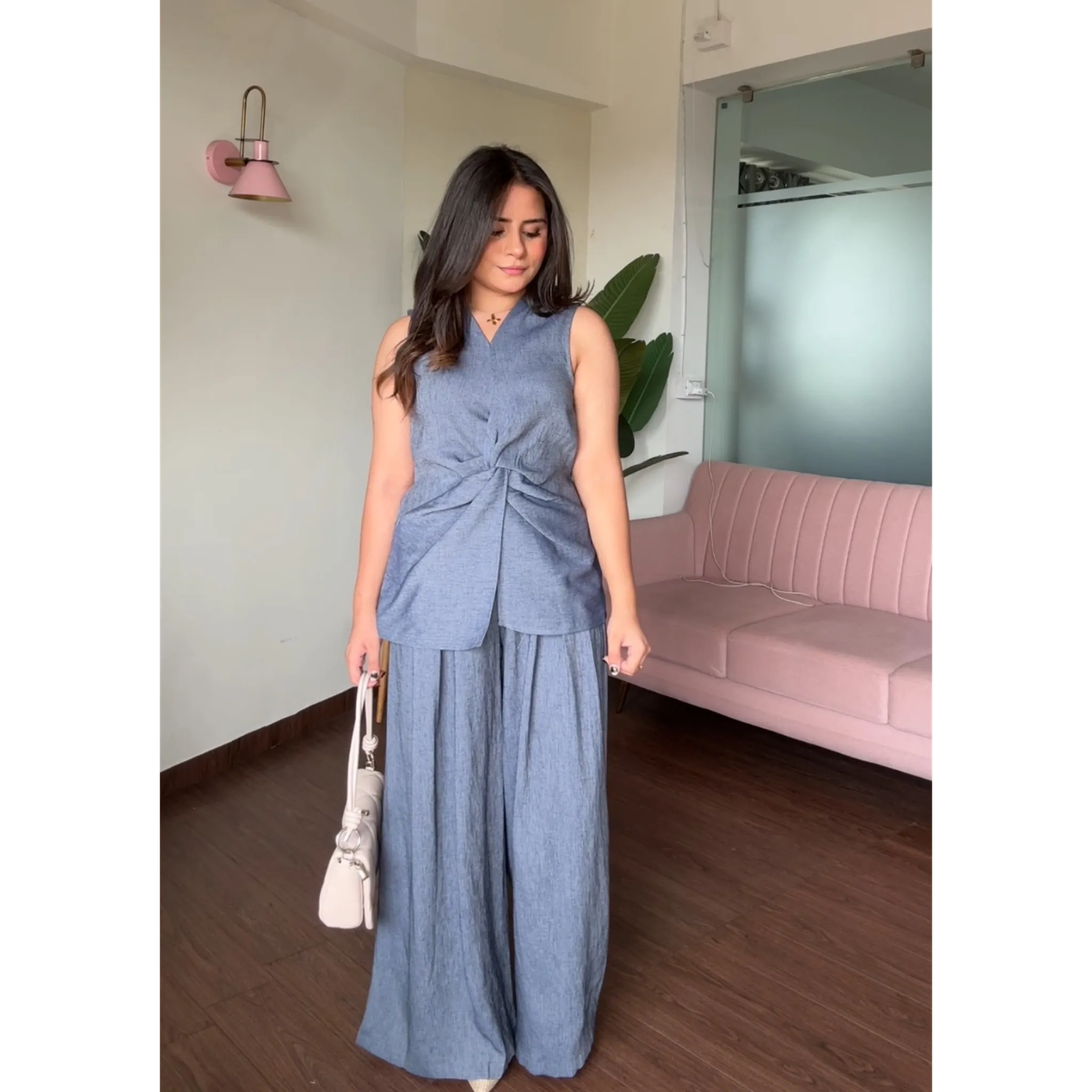 Linen Knot Detail Co-ord Set