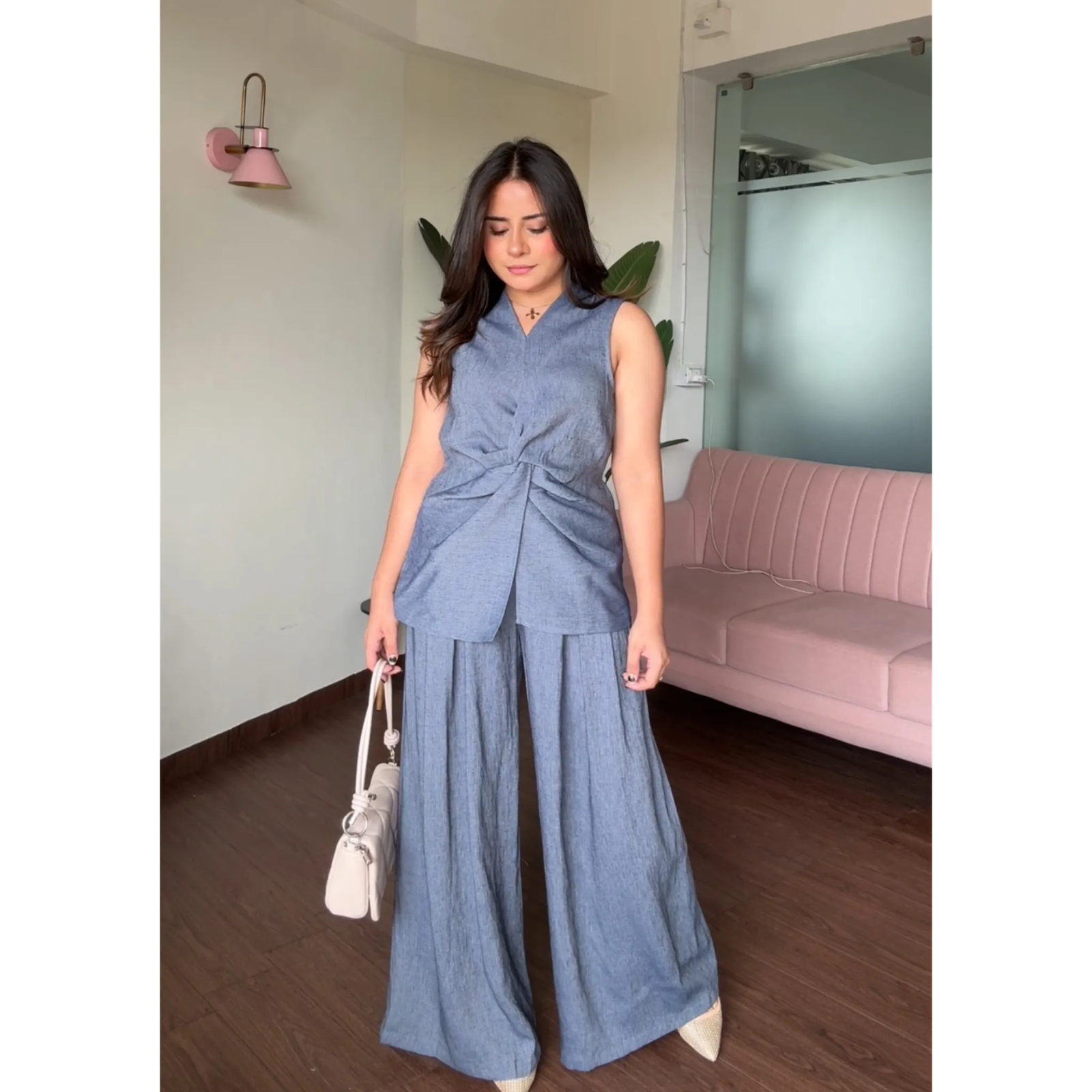 Linen Knot Detail Co-ord Set
