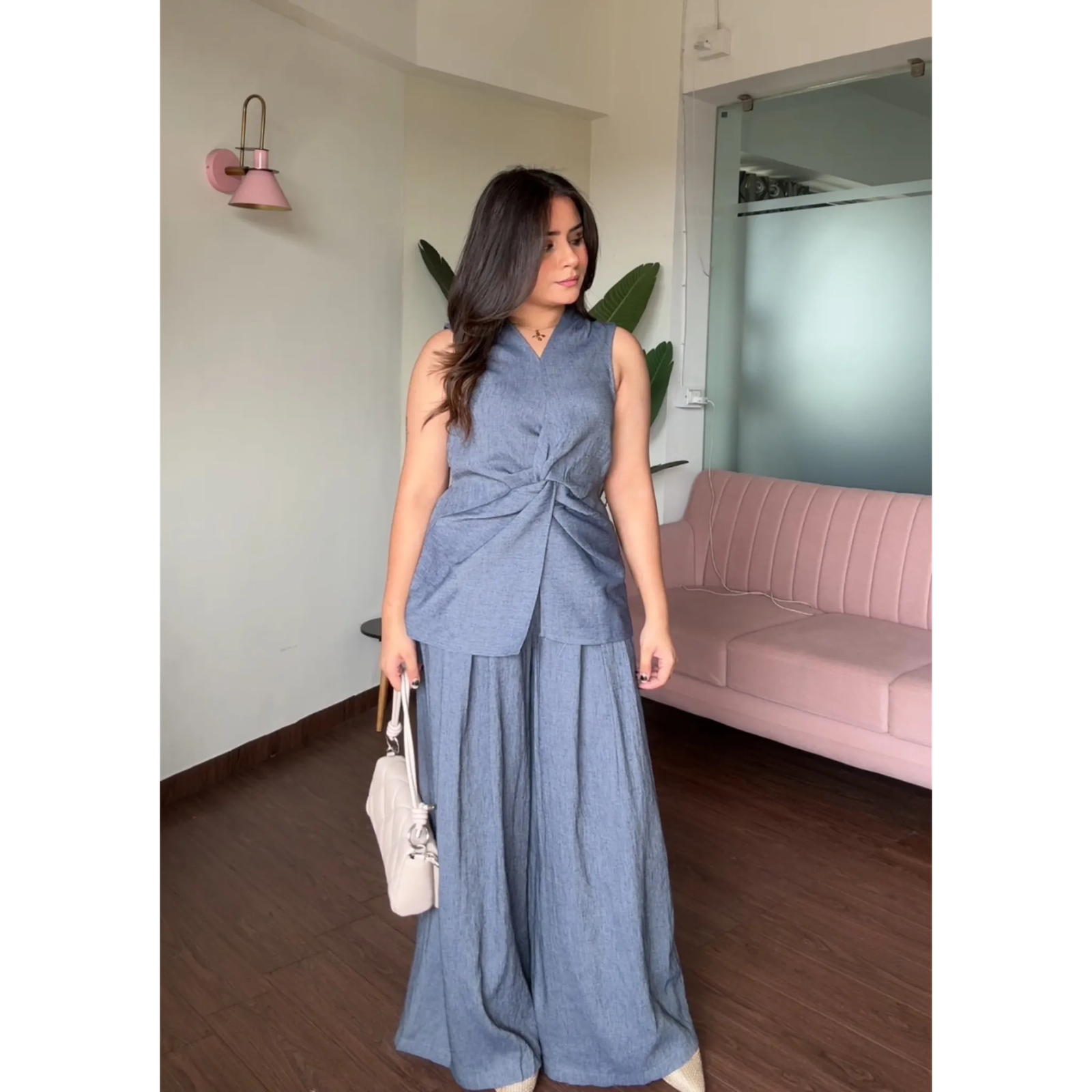Linen Knot Detail Co-ord Set