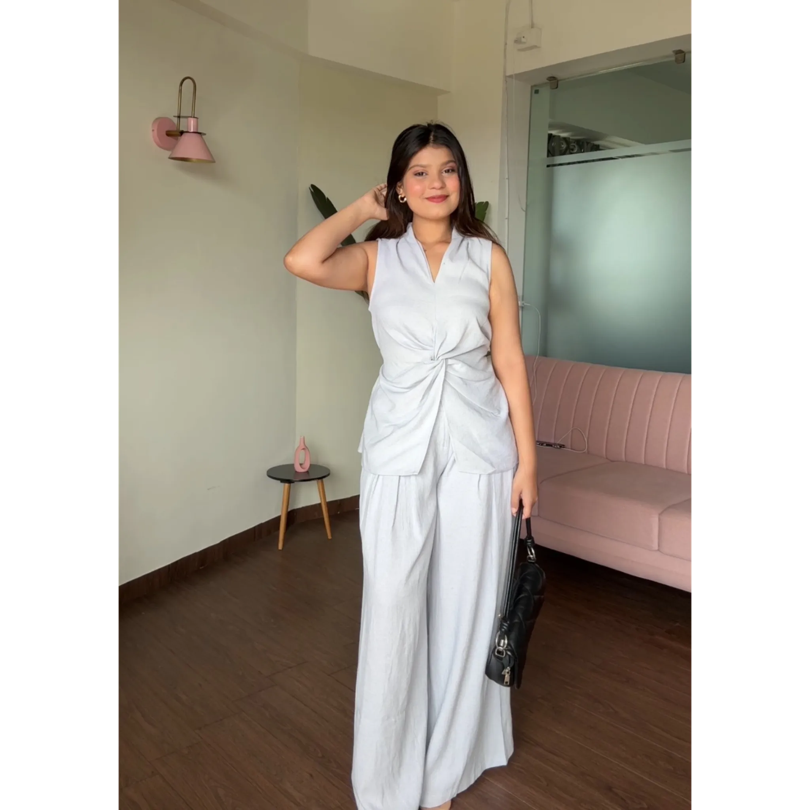 Linen Knot Detail Co-ord Set