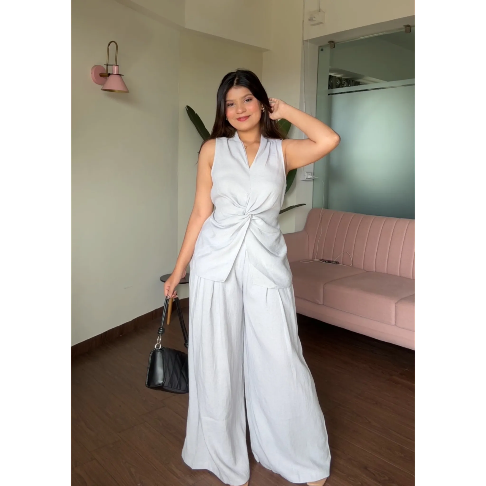 Linen Knot Detail Co-ord Set
