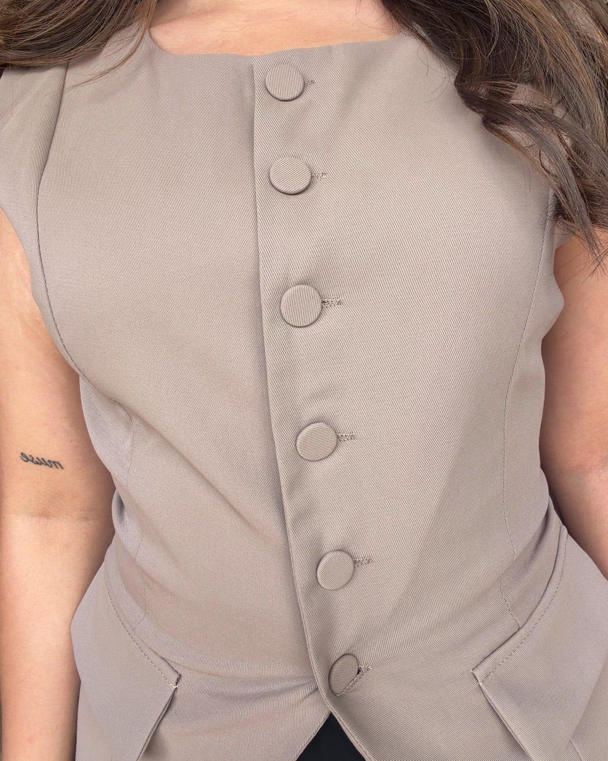 Long Vest With Back Tie Up Detailing
