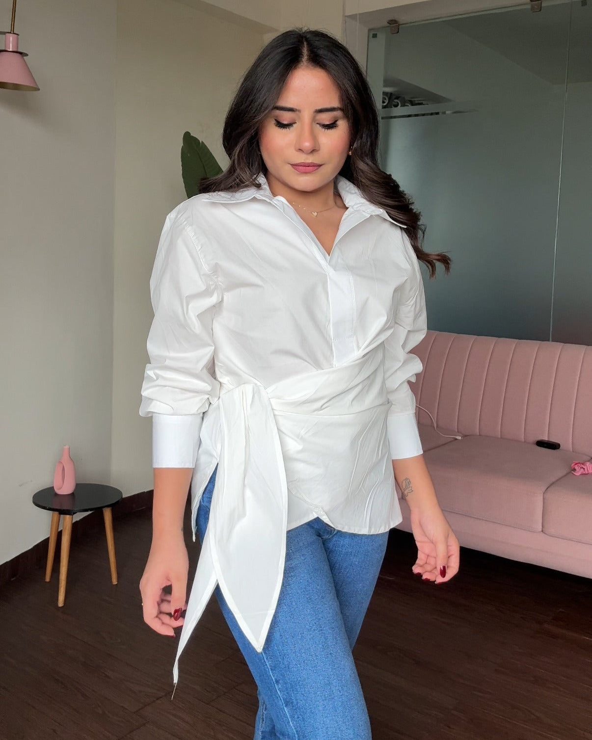 Not So Basic Wrap Up White Shirt
