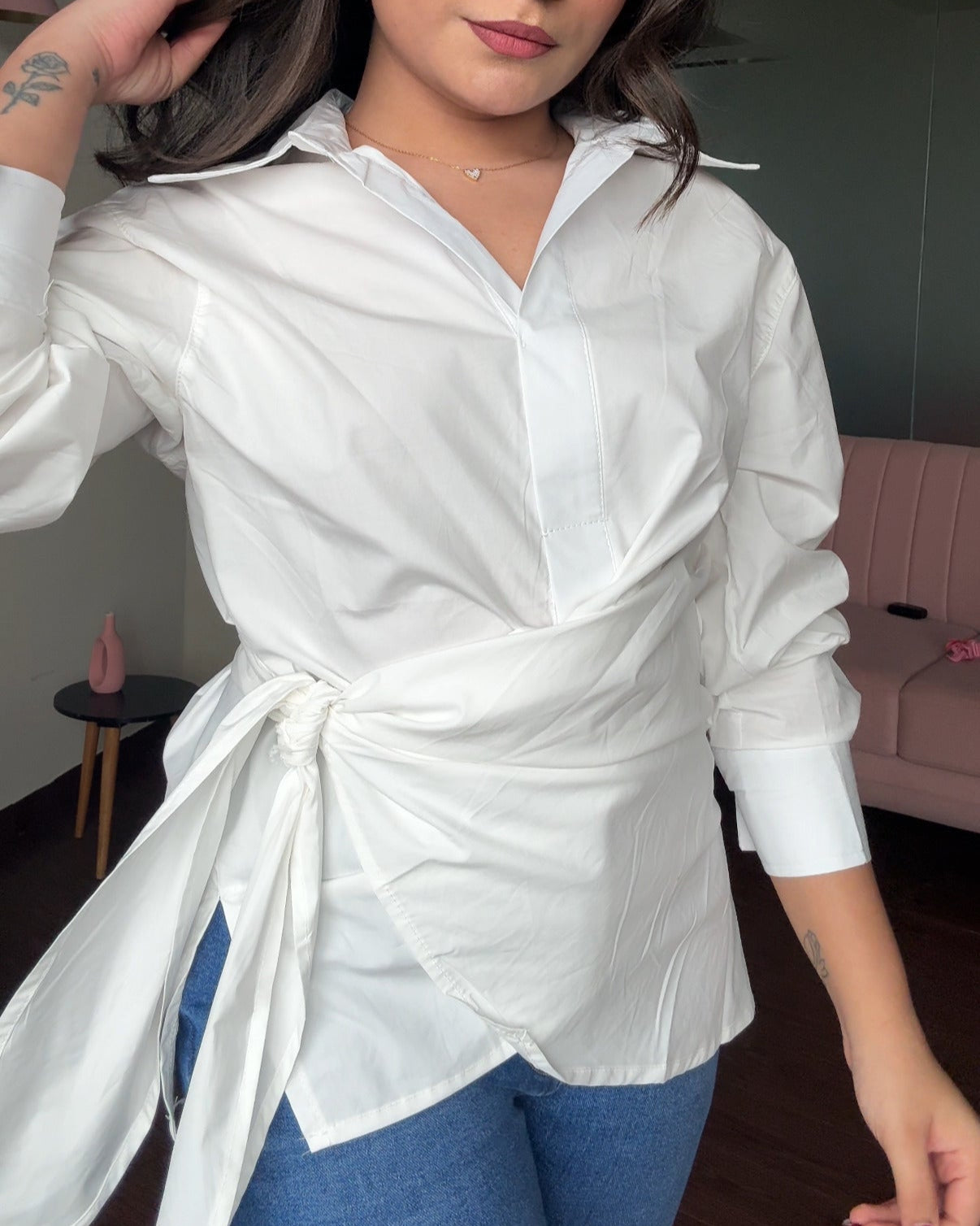 Not So Basic Wrap Up White Shirt