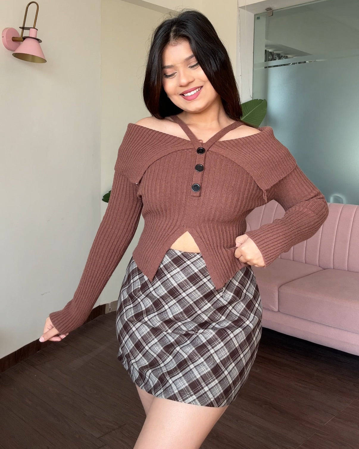 Off Shoulder Detailing Korean Winter Sweater Top