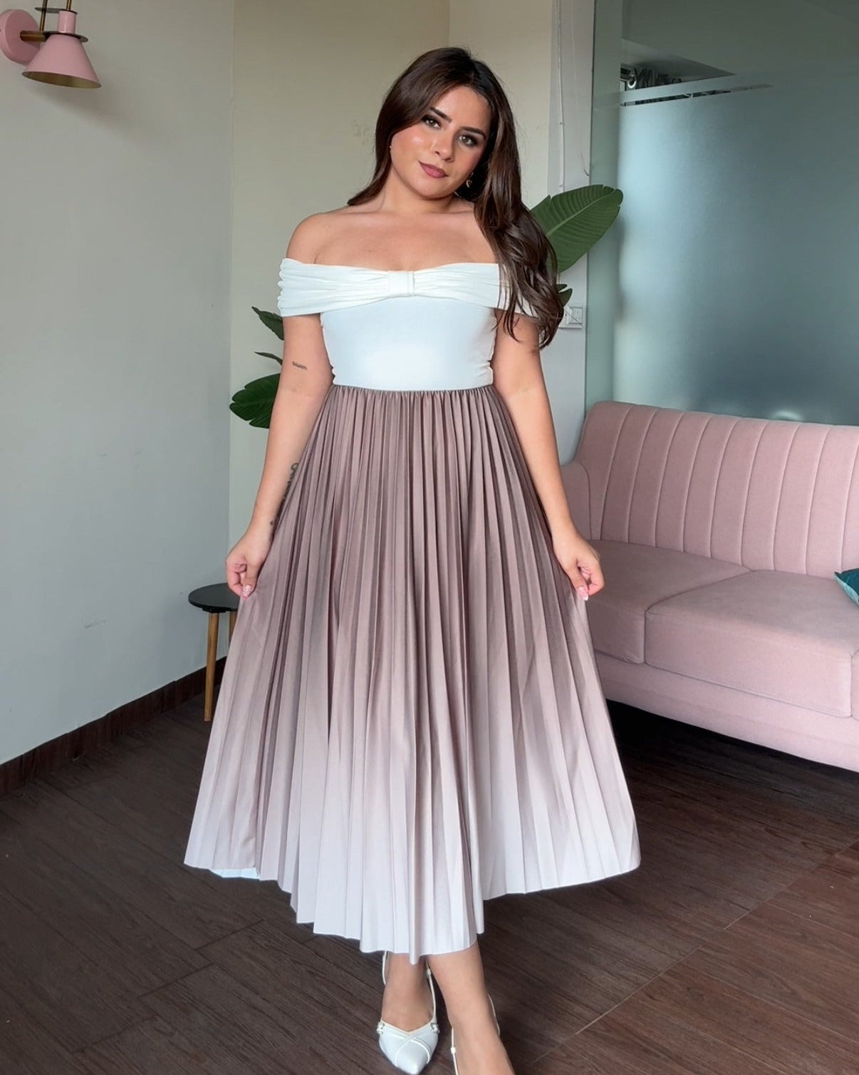 Ombre Pleated Skirt