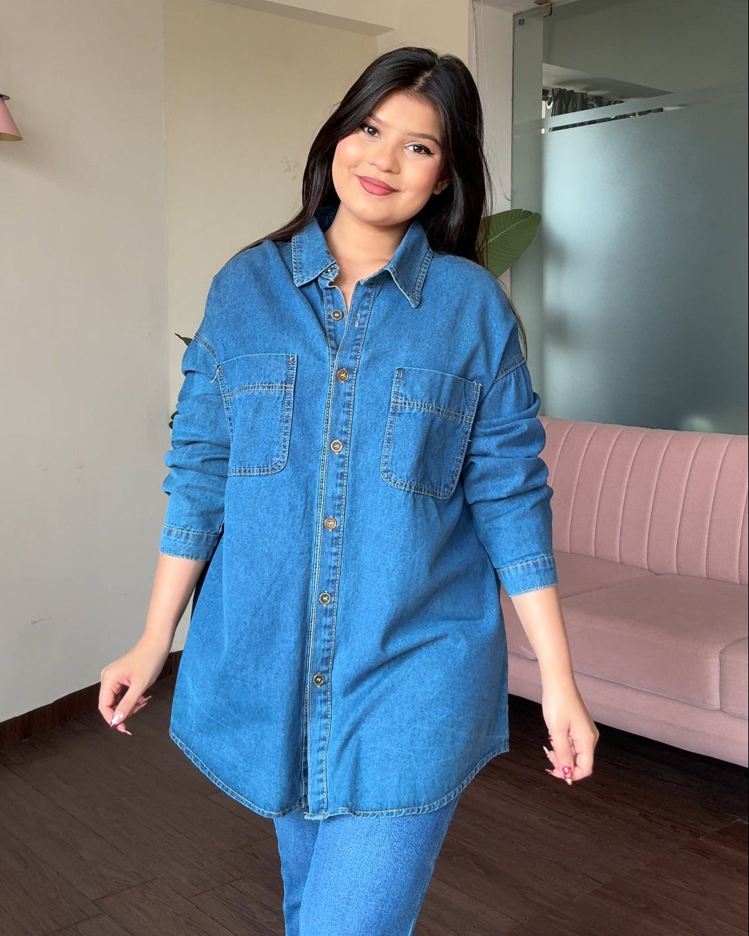 Oversized Pocket Denim Shirt