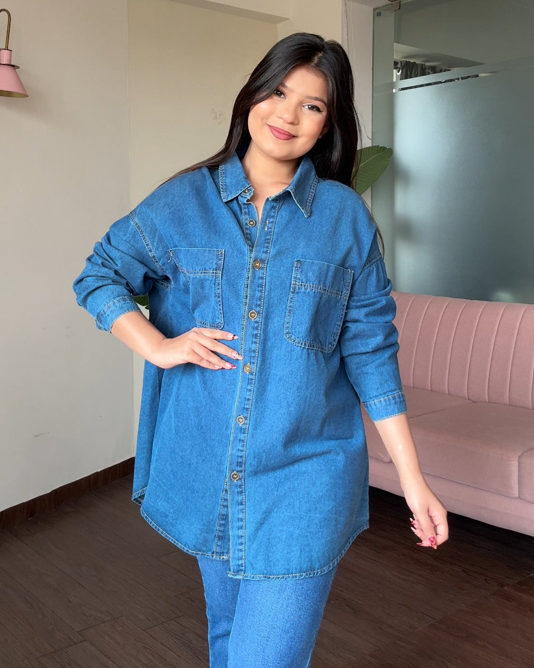 Oversized Pocket Denim Shirt