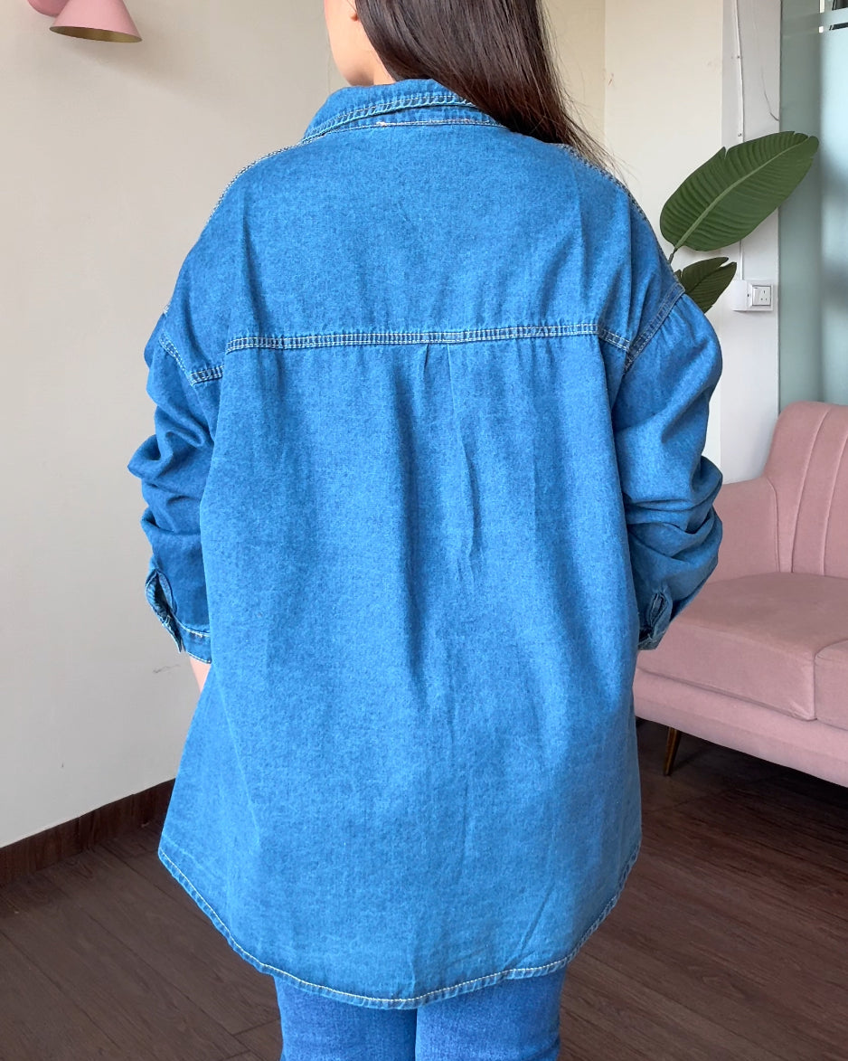 Oversized Pocket Denim Shirt