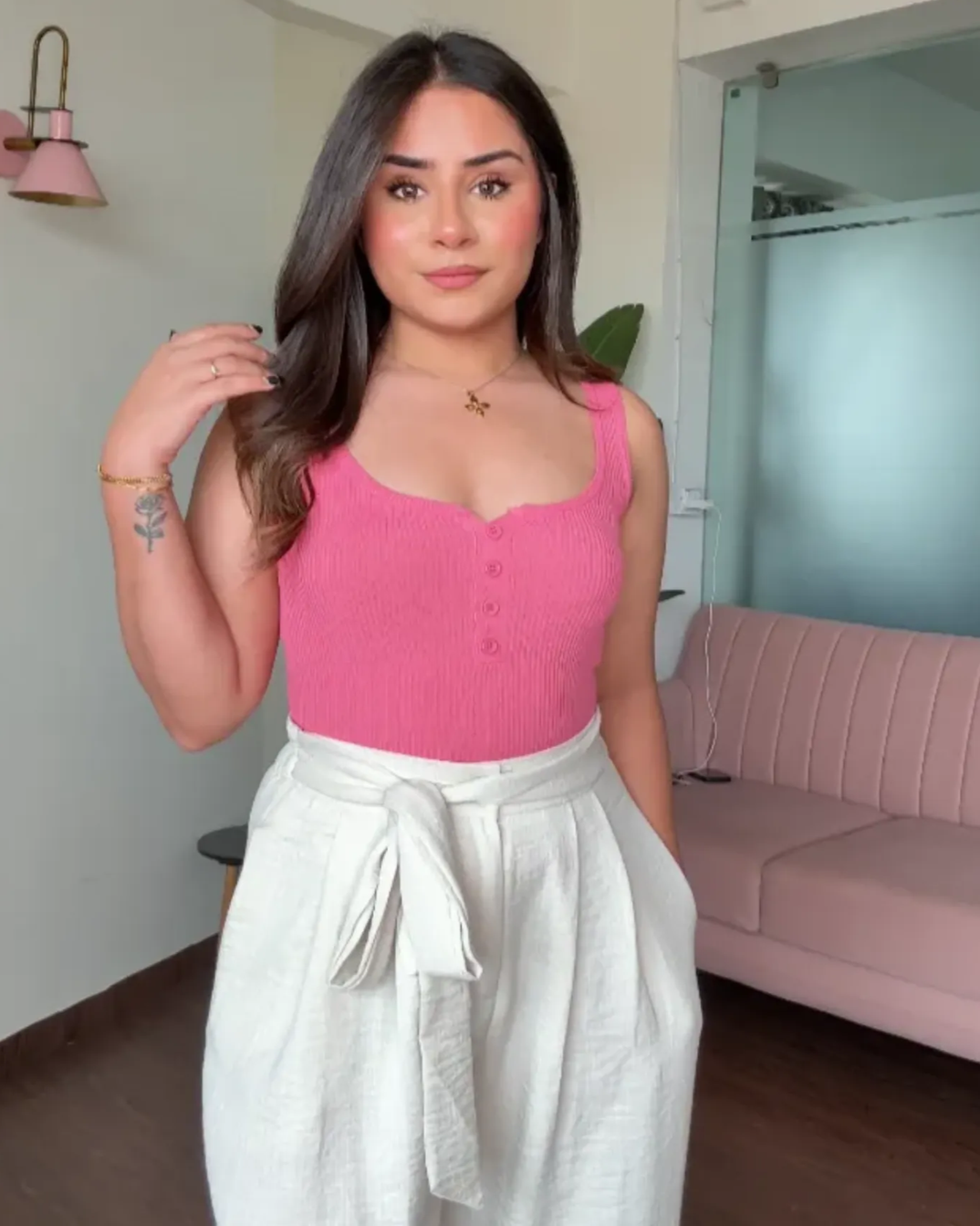 Premium Square Neck Button Up Light  Weight Cami Top