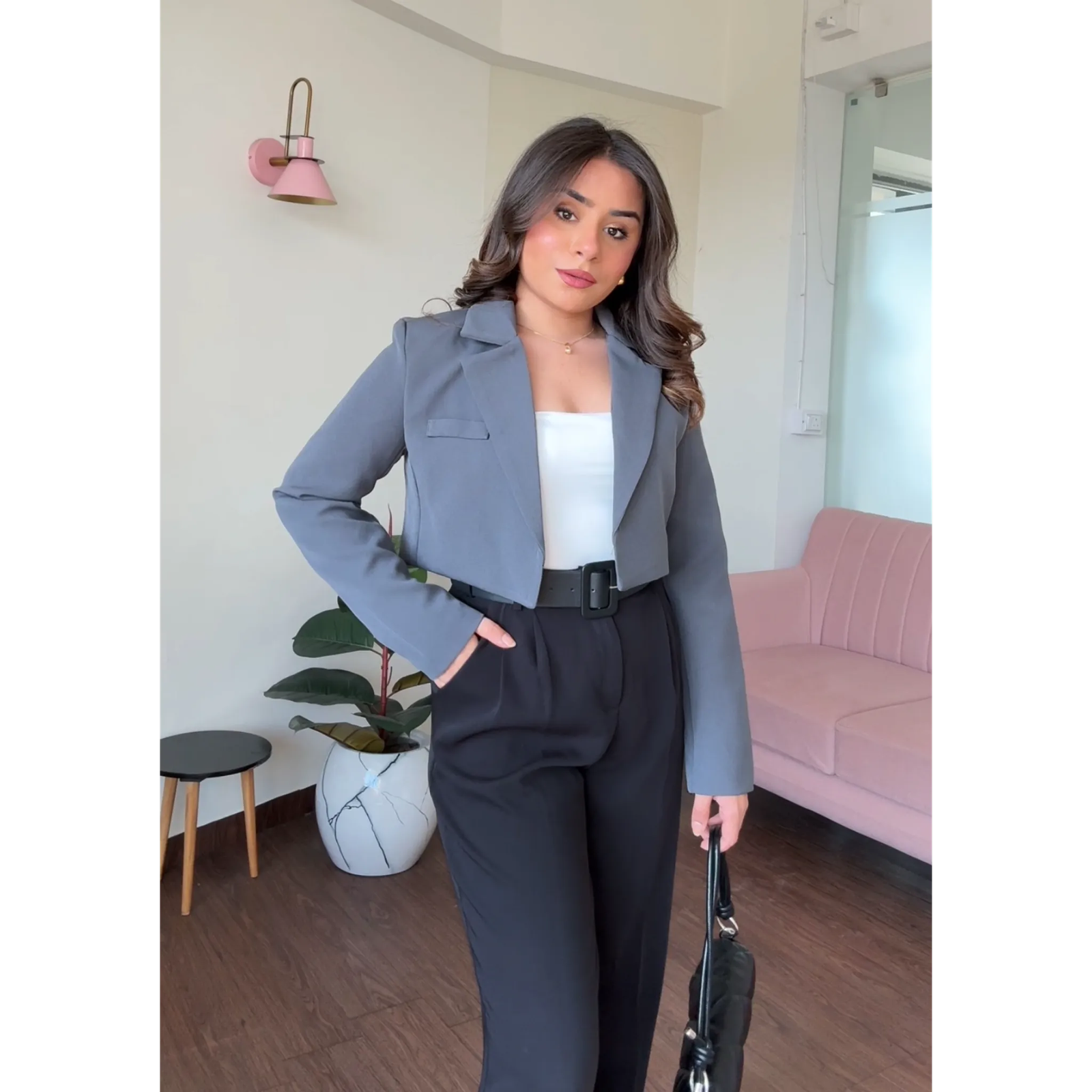 Premium Tailored Cropped Women's Blazer