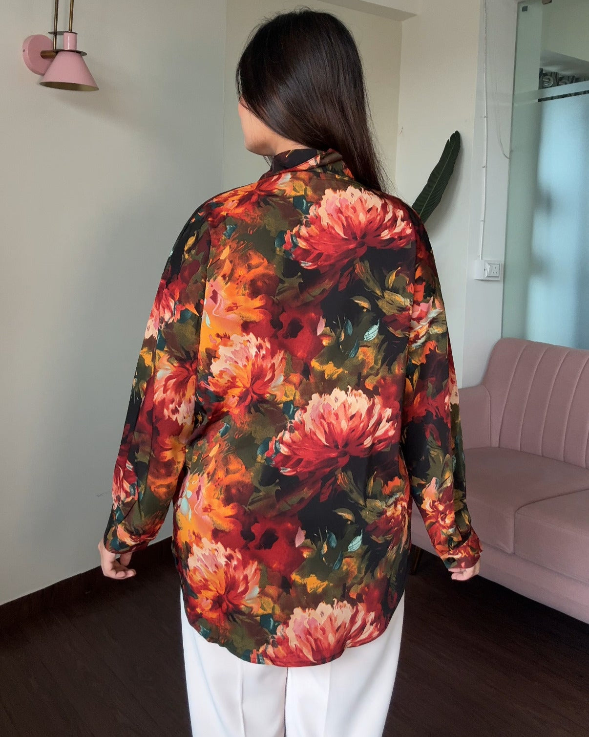 Printed Floral Crepe Full Sleeves Shirt