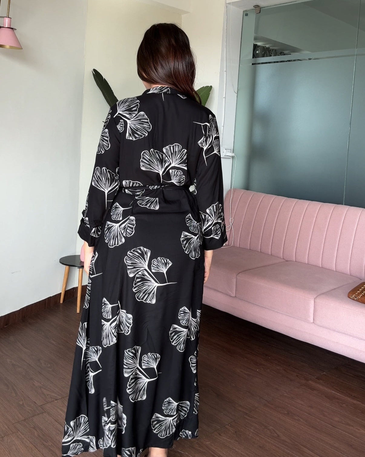 Printed Shirt Dress With Belt