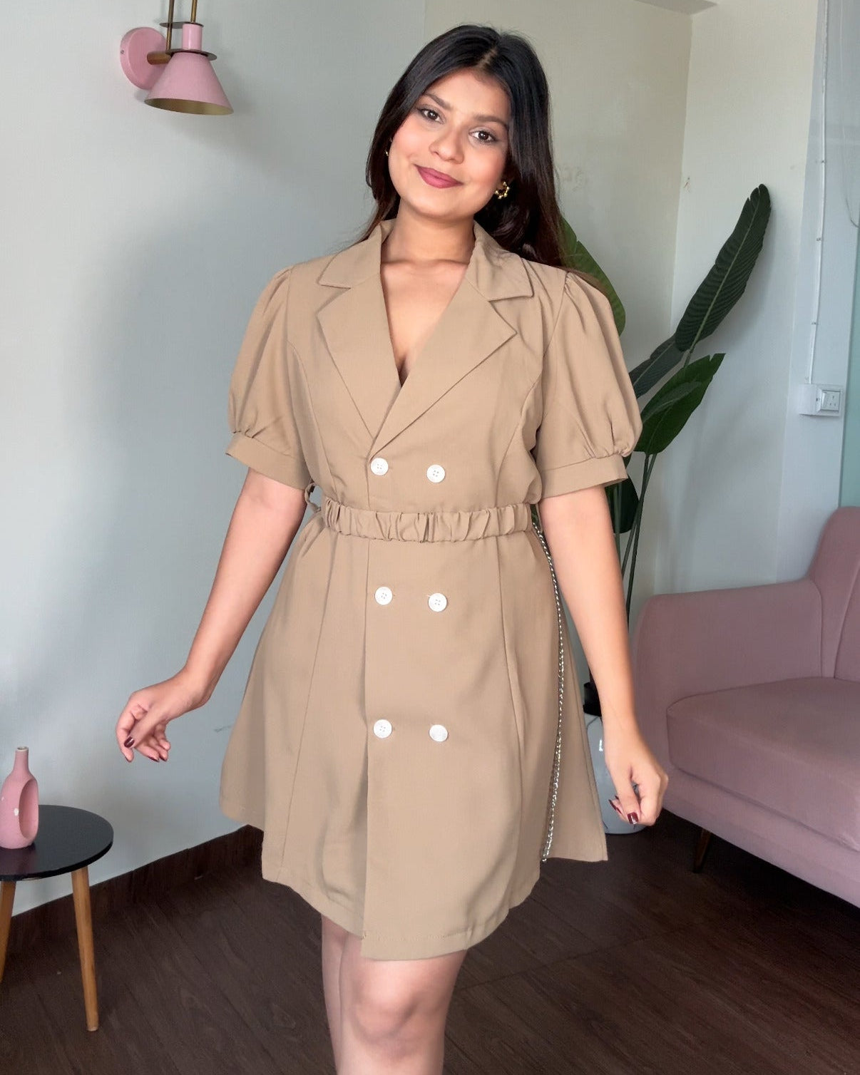 Puff Sleeve Blazer Dress
