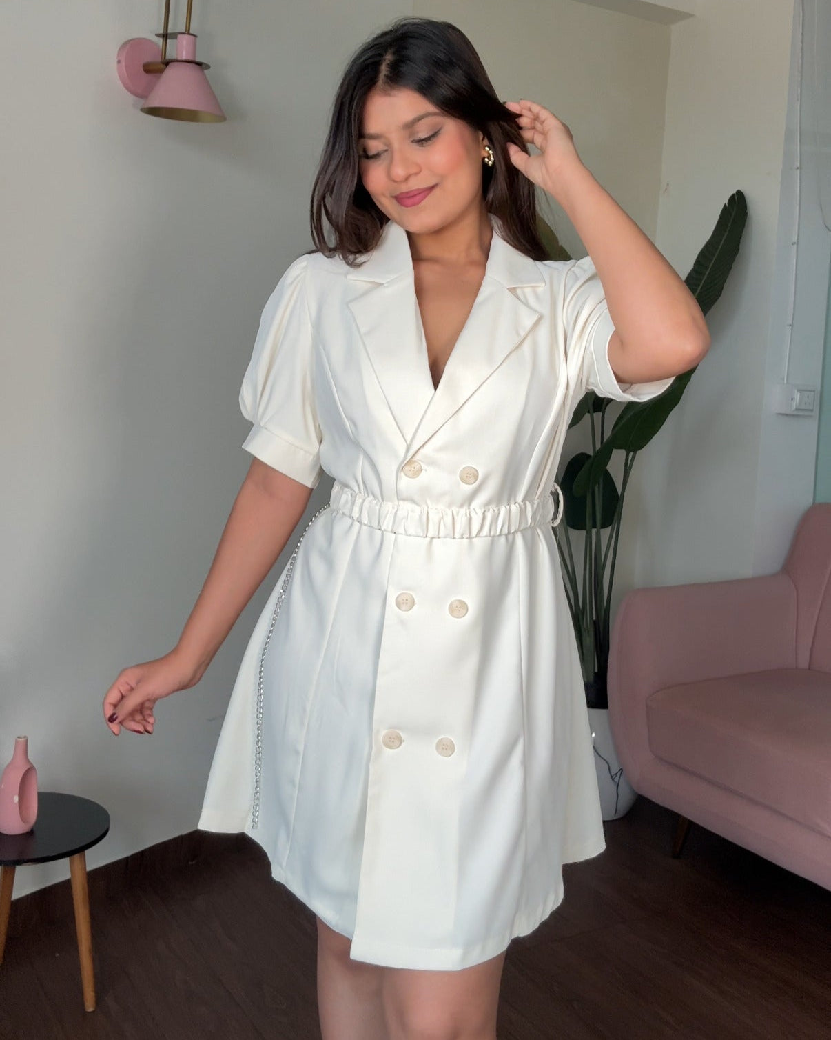 Puff Sleeve Blazer Dress