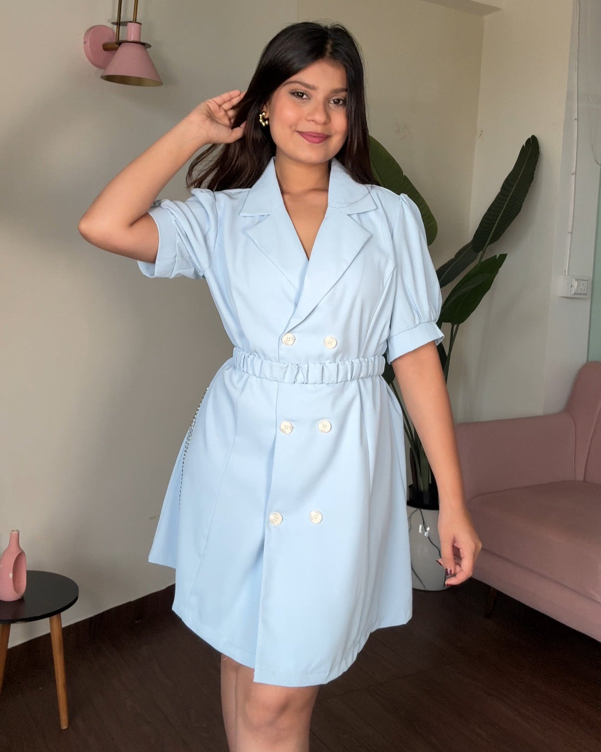 Puff Sleeve Blazer Dress