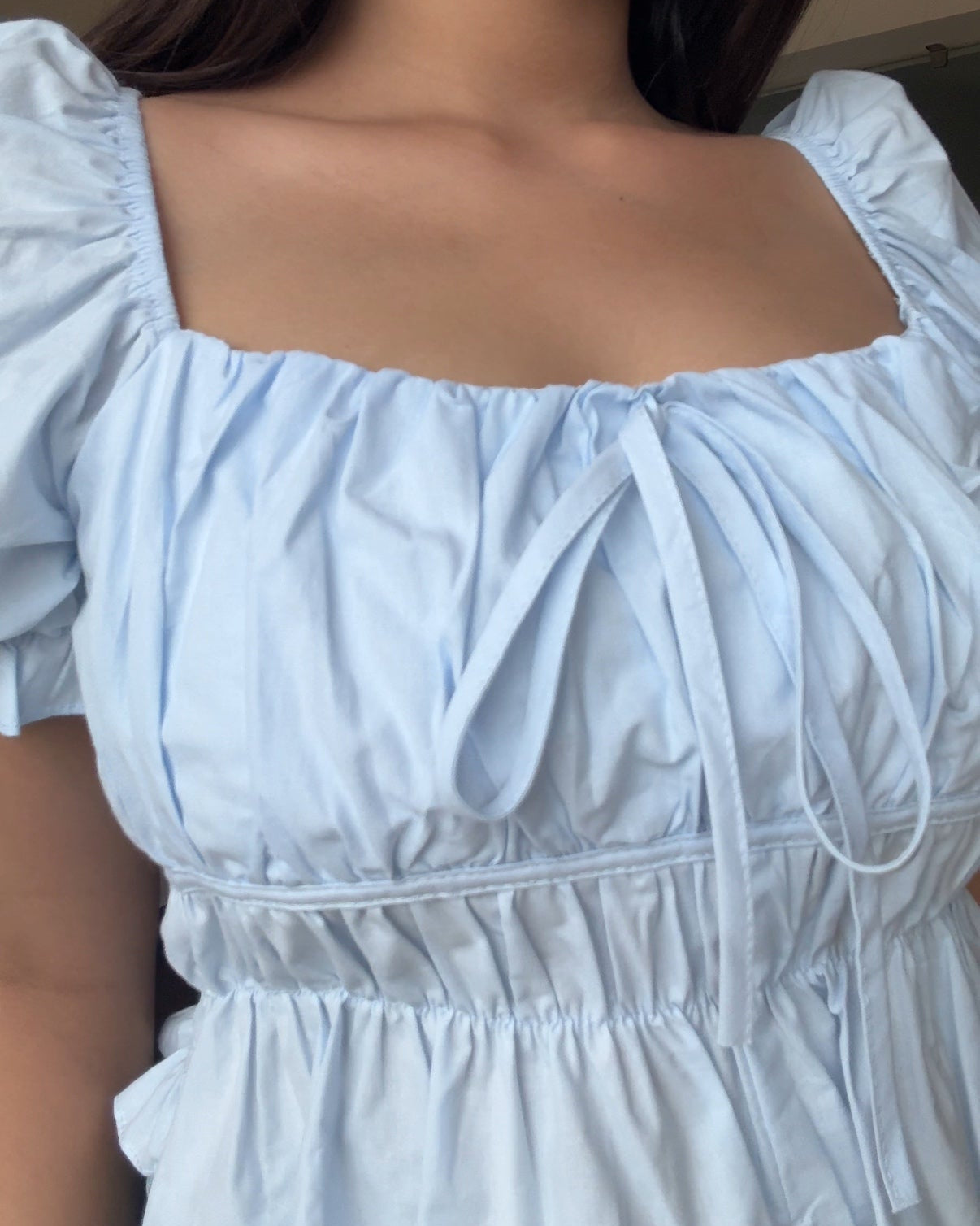 Puff Sleeve Cotton Peplum Top