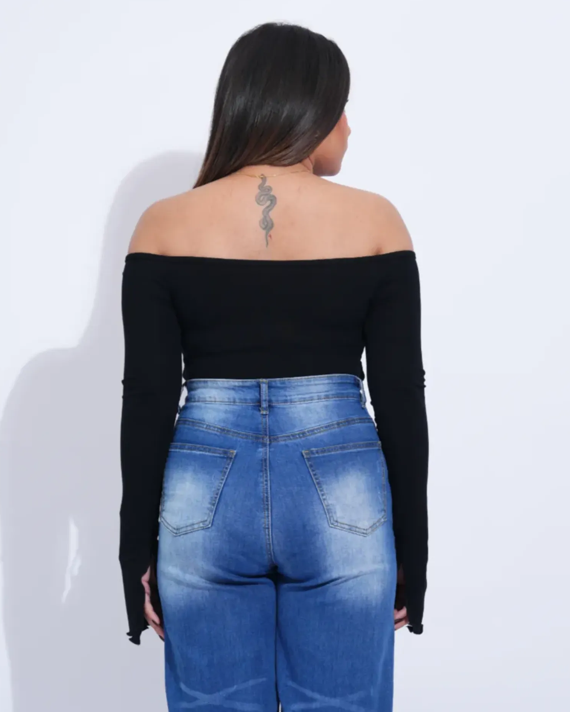 Ruched Rose Detail Off Shoulder Top