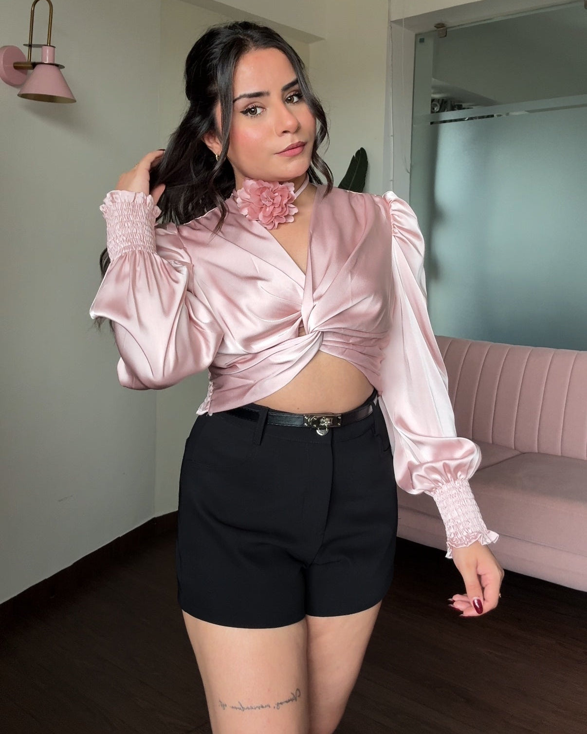 Satin Knot Detailing Top